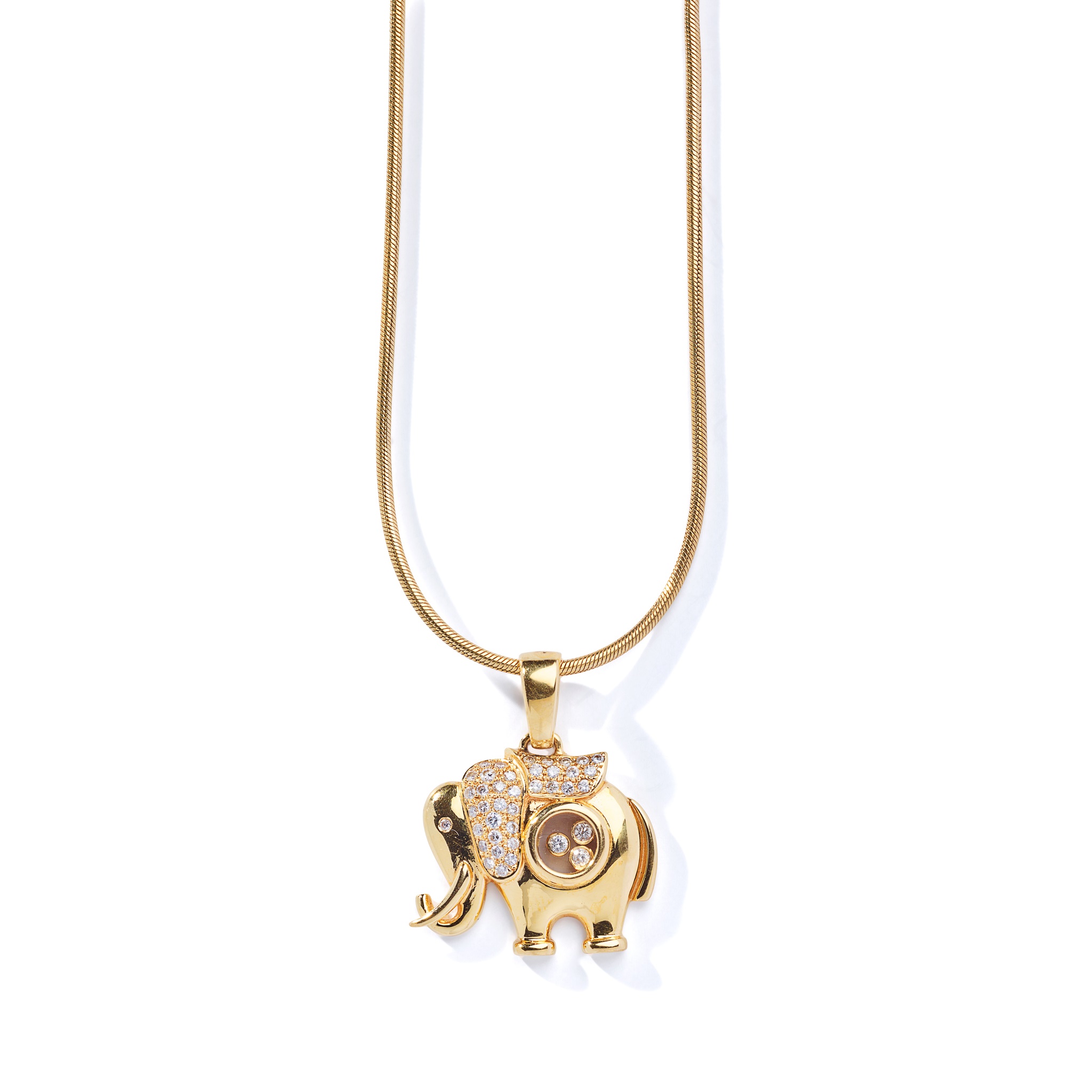 A diamond-set pendant necklace