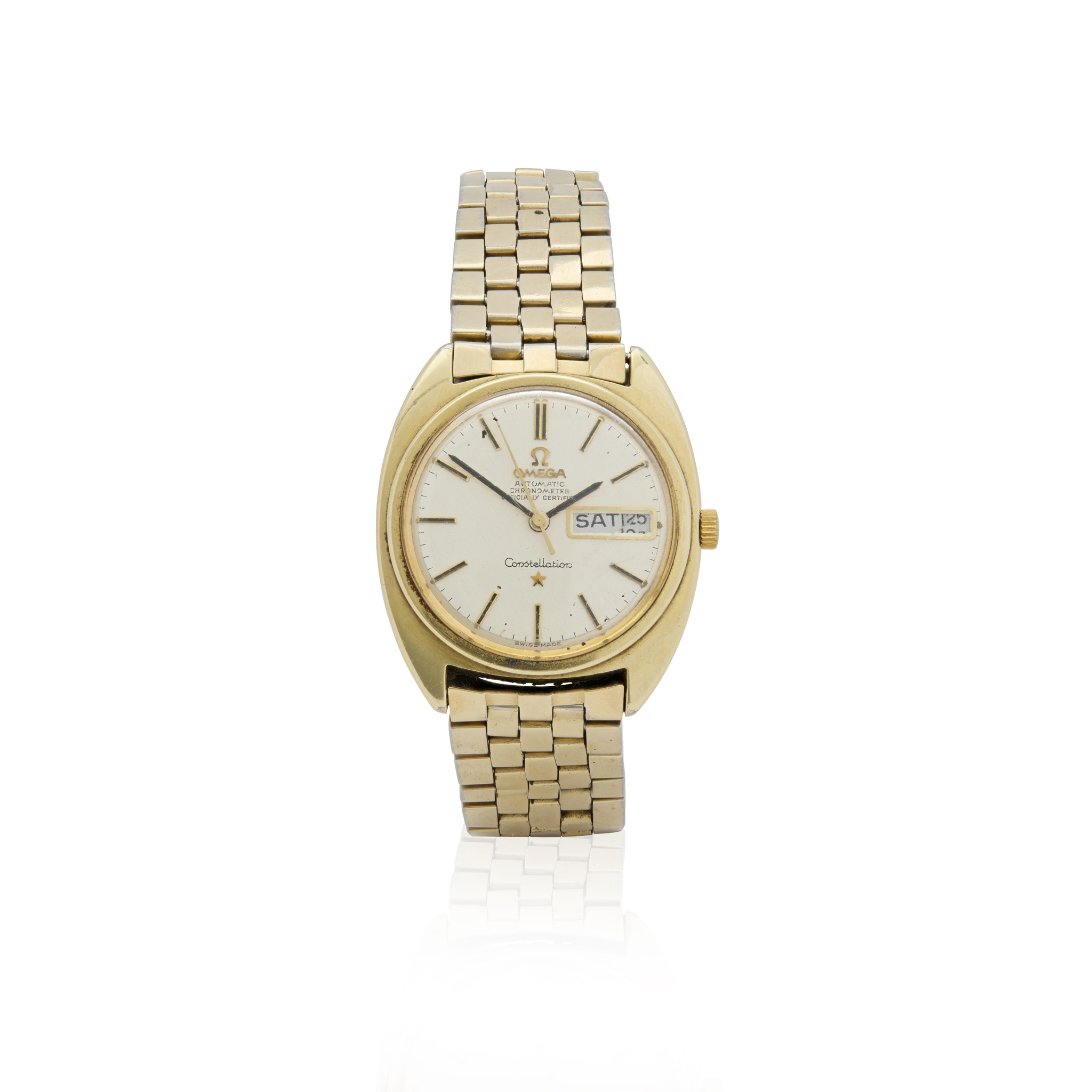 Omega. A stainless steel and gold plated self-winding wristwatch