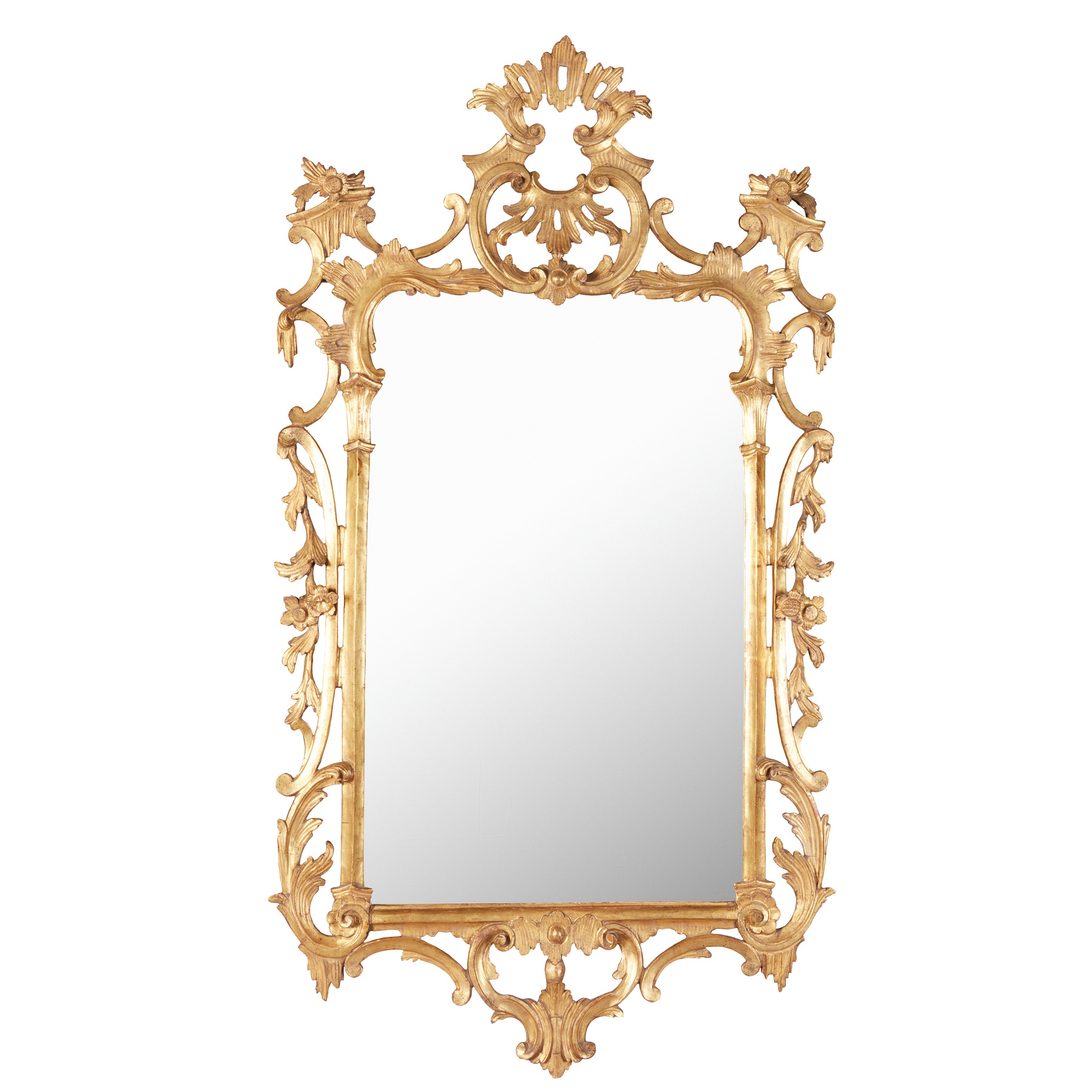 GEORGE III STYLE CARVED GILTWOOD MIRROR