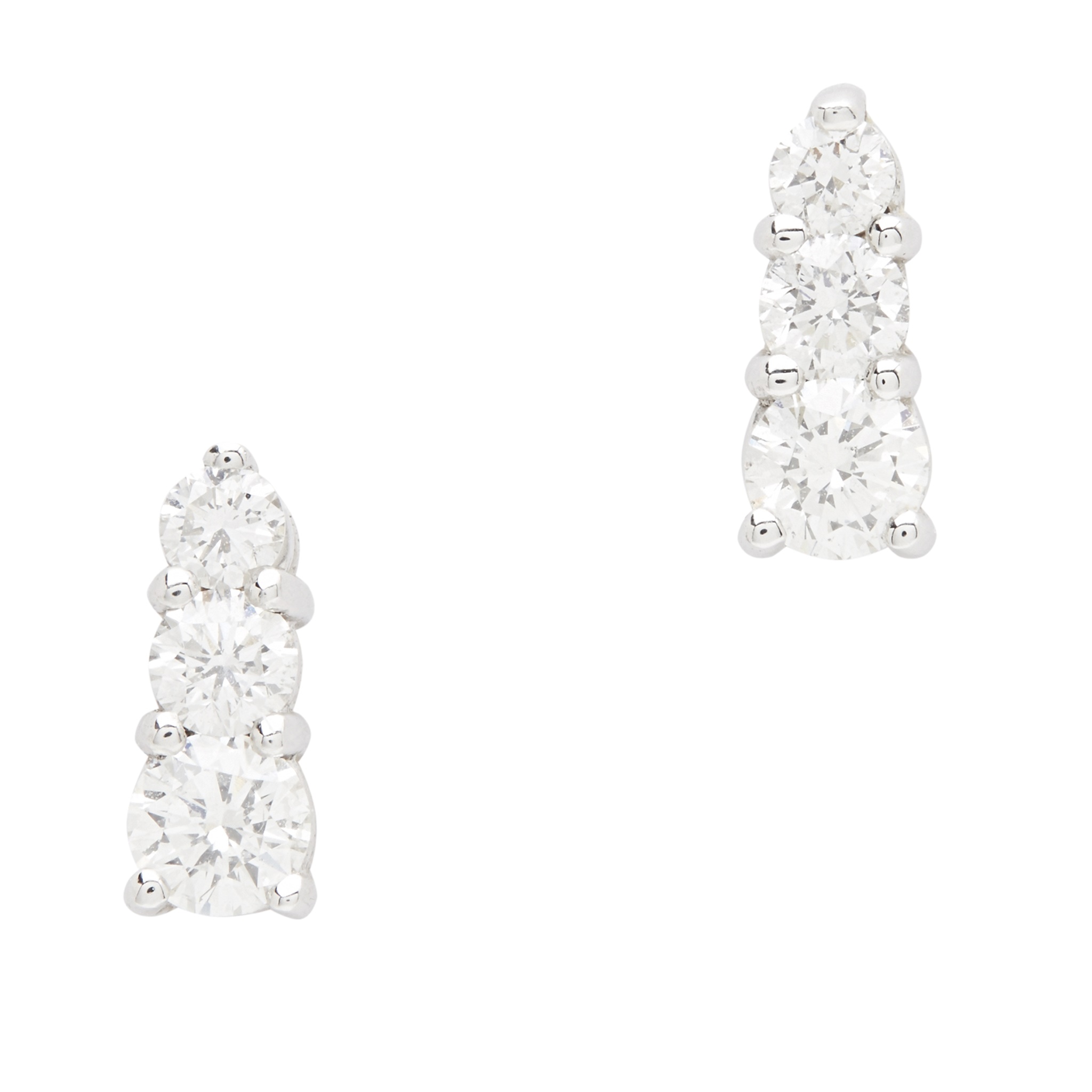A pair of diamond set earrings
