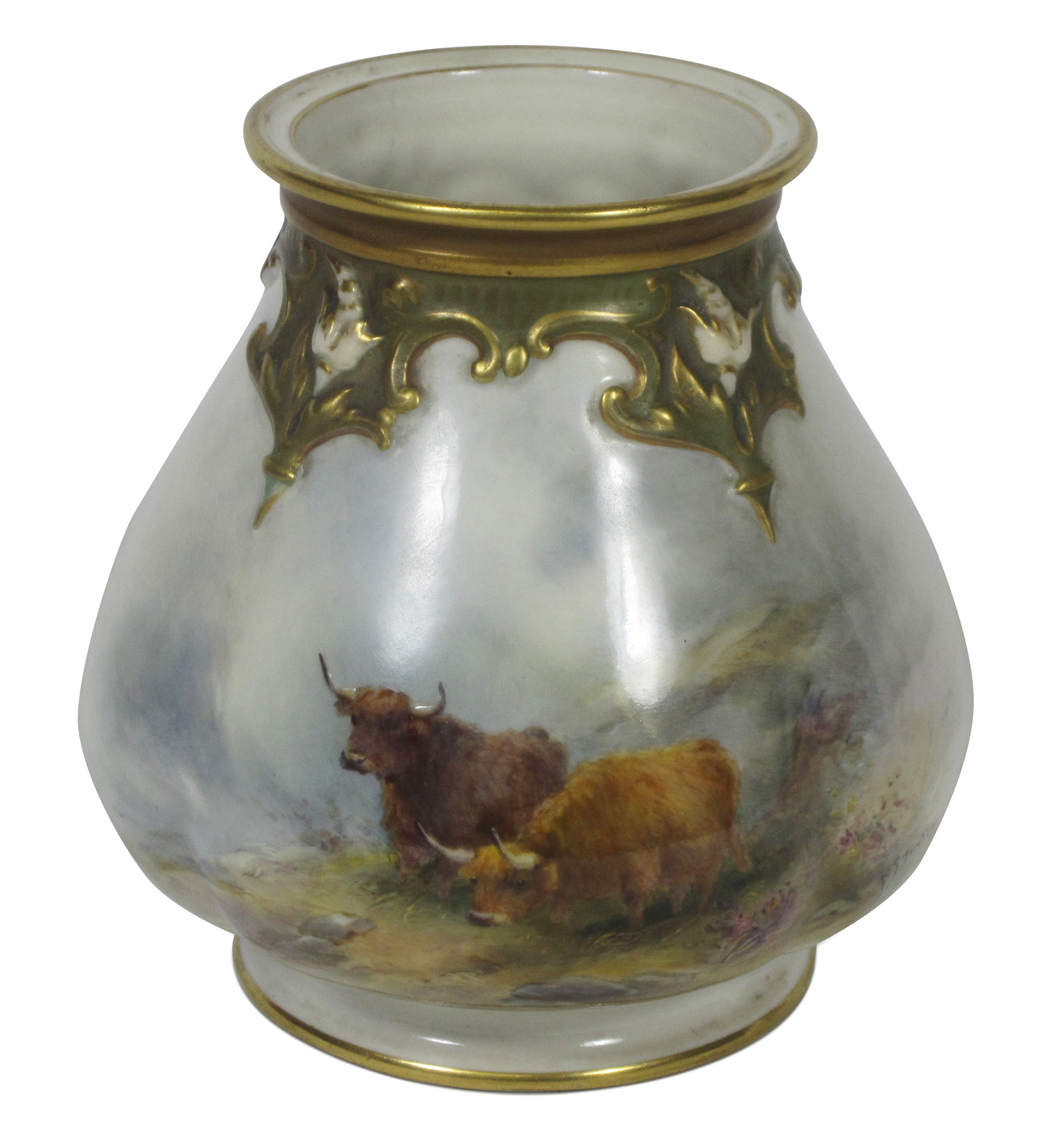 ROYAL WORCESTER POT POURRI VASE, SIGNED H. STINTON