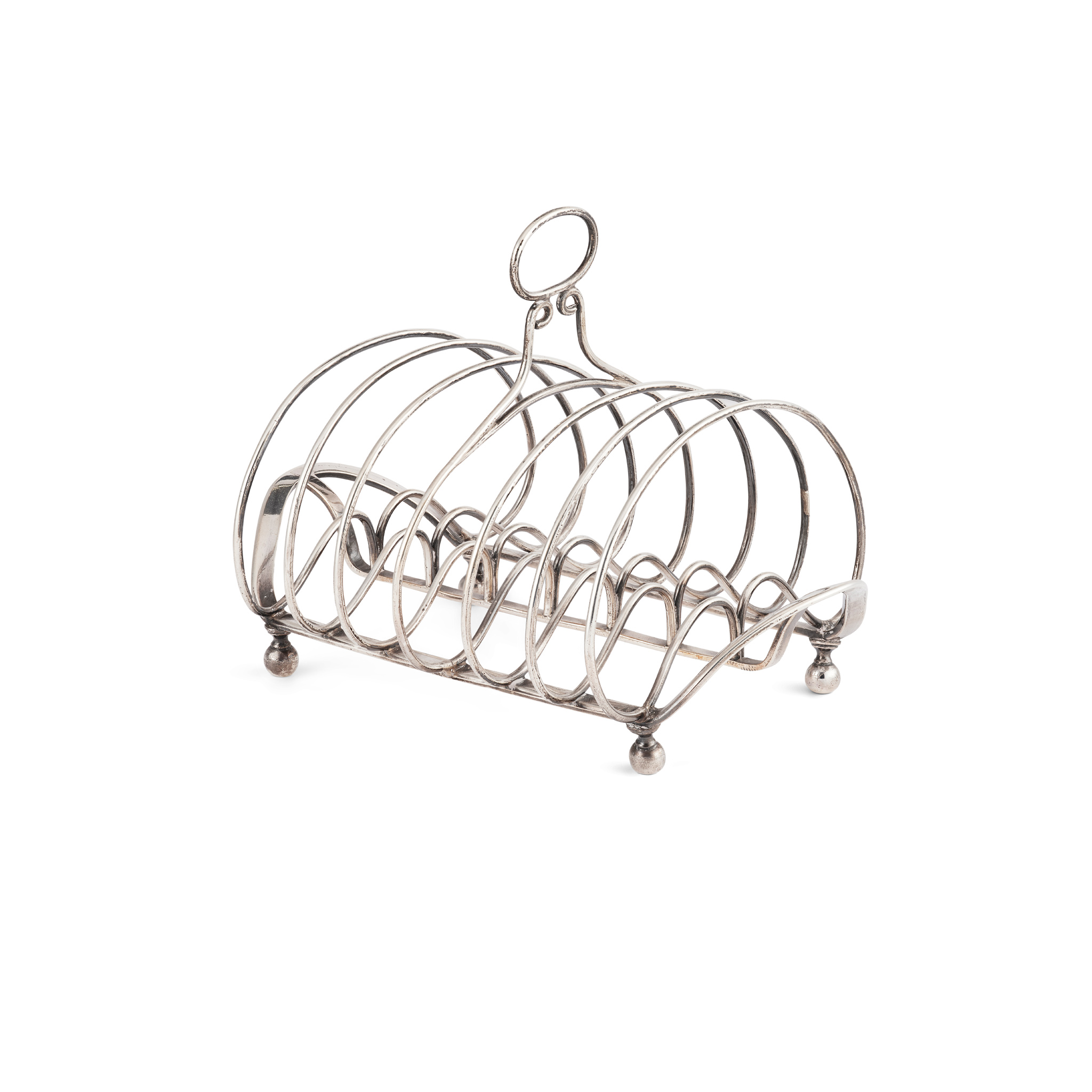 A GEORGE III 'REGENCY' SEVEN BAR TOAST RACK