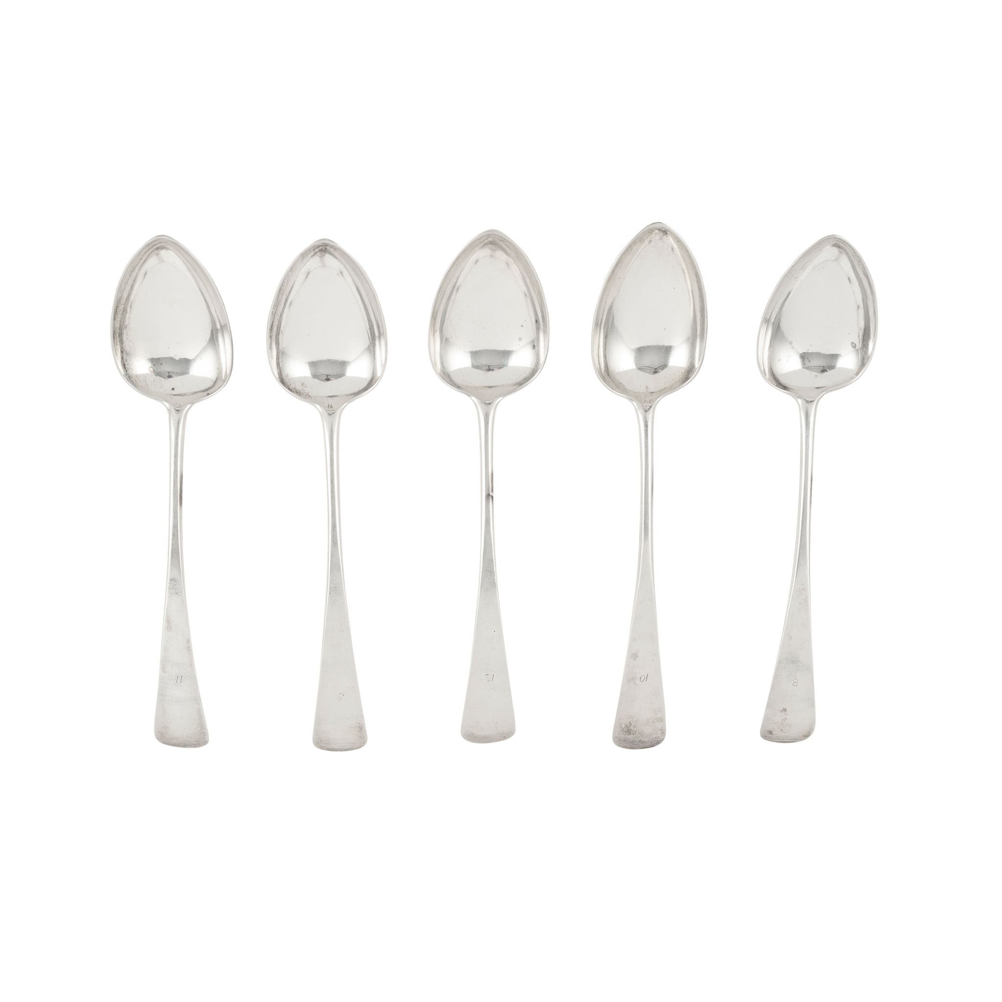 A SET OF MATCHED TEN GEORGE III TABLESPOONS