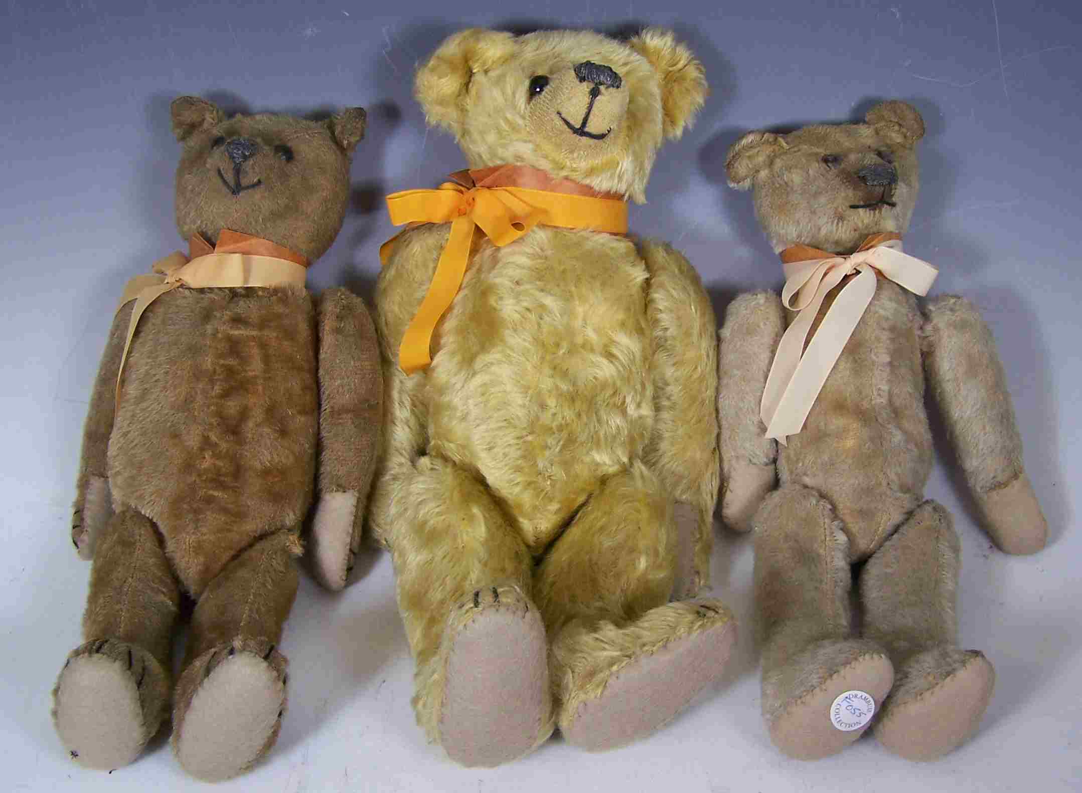 A golden mohair teddy bear,