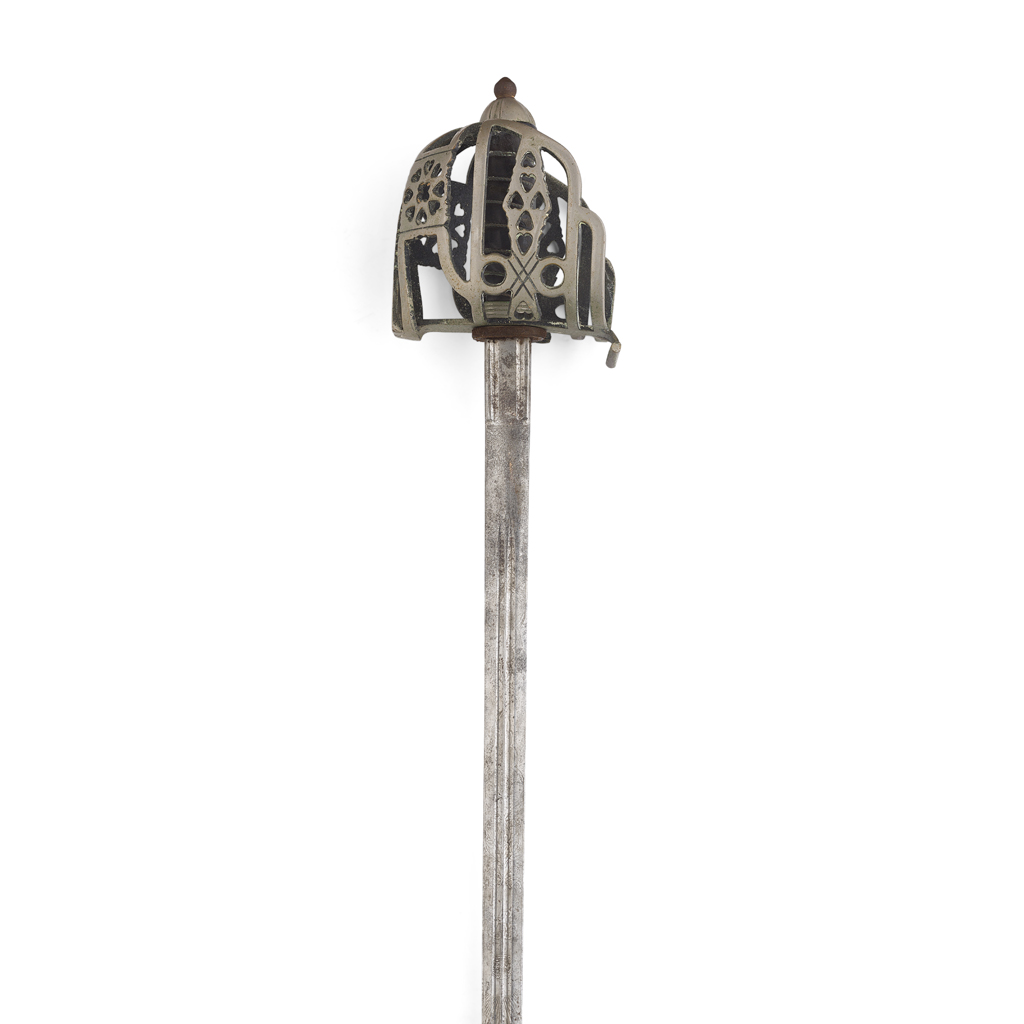 A GEORGE VI OFFICERS BASKET HILTED SWORD