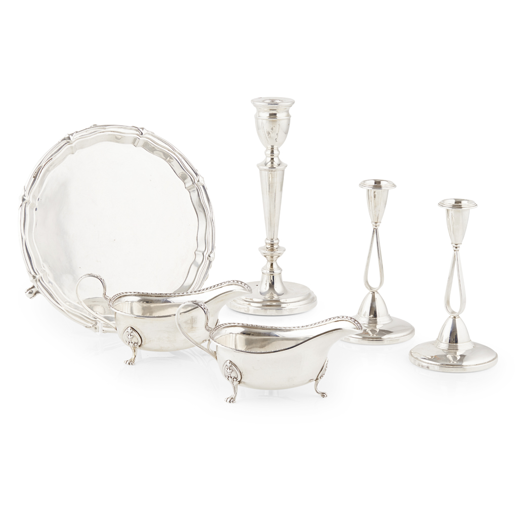 A collection of modern silver