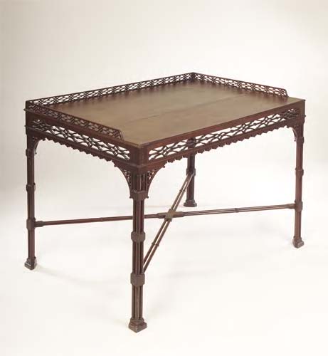 An early 19th century mahogany silver table,