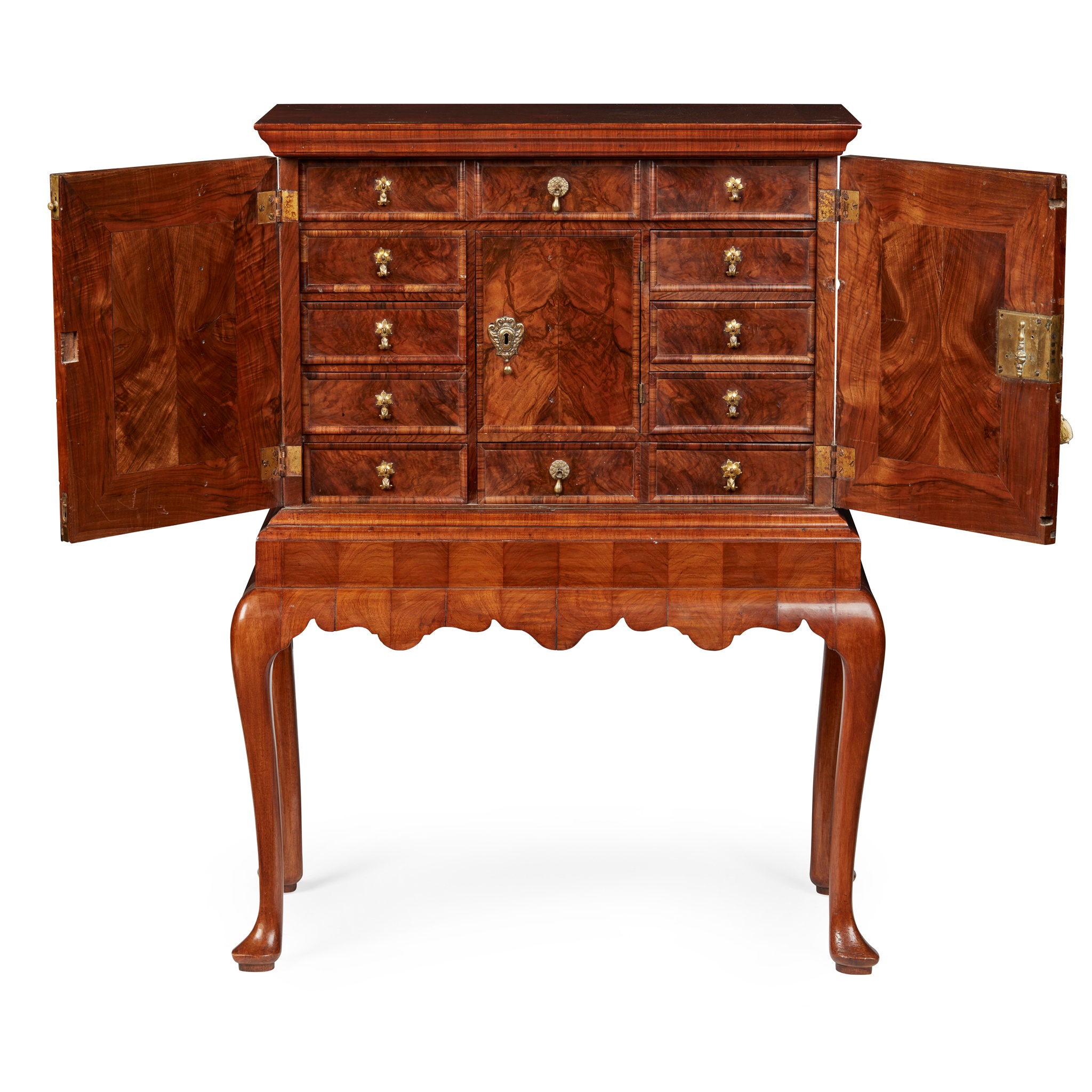 QUEEN ANNE WALNUT SMALL CHEST-ON-STAND