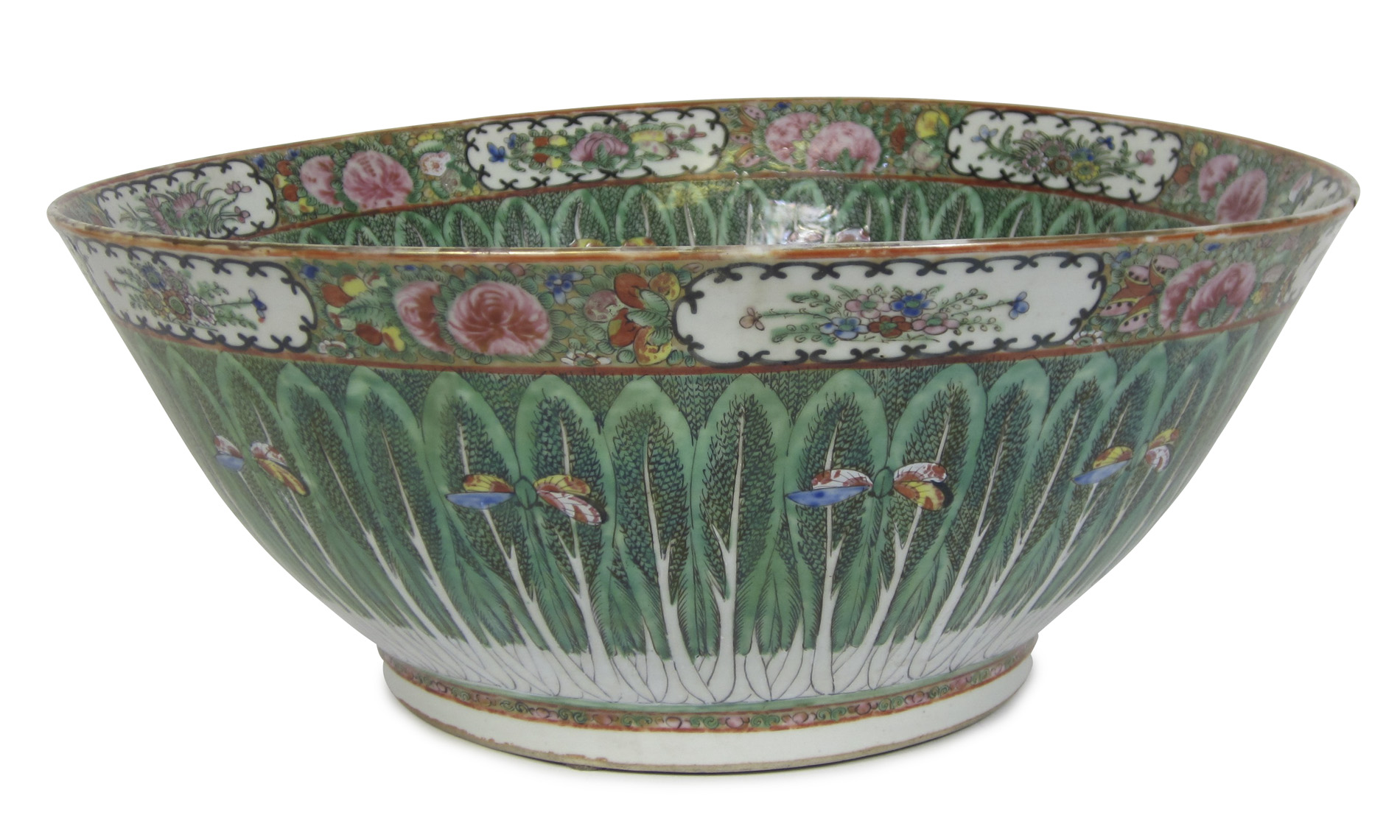 CHINESE CANTON CABBAGE PATTERN PUNCH BOWL