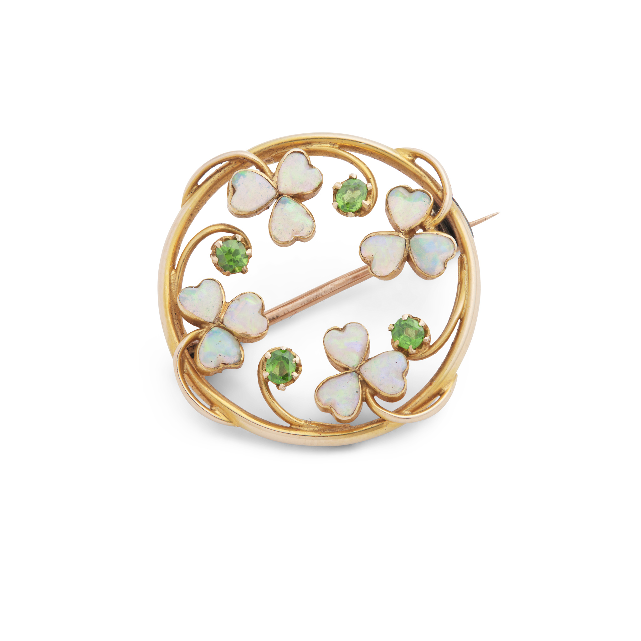An early 20th century opal and garnet brooch