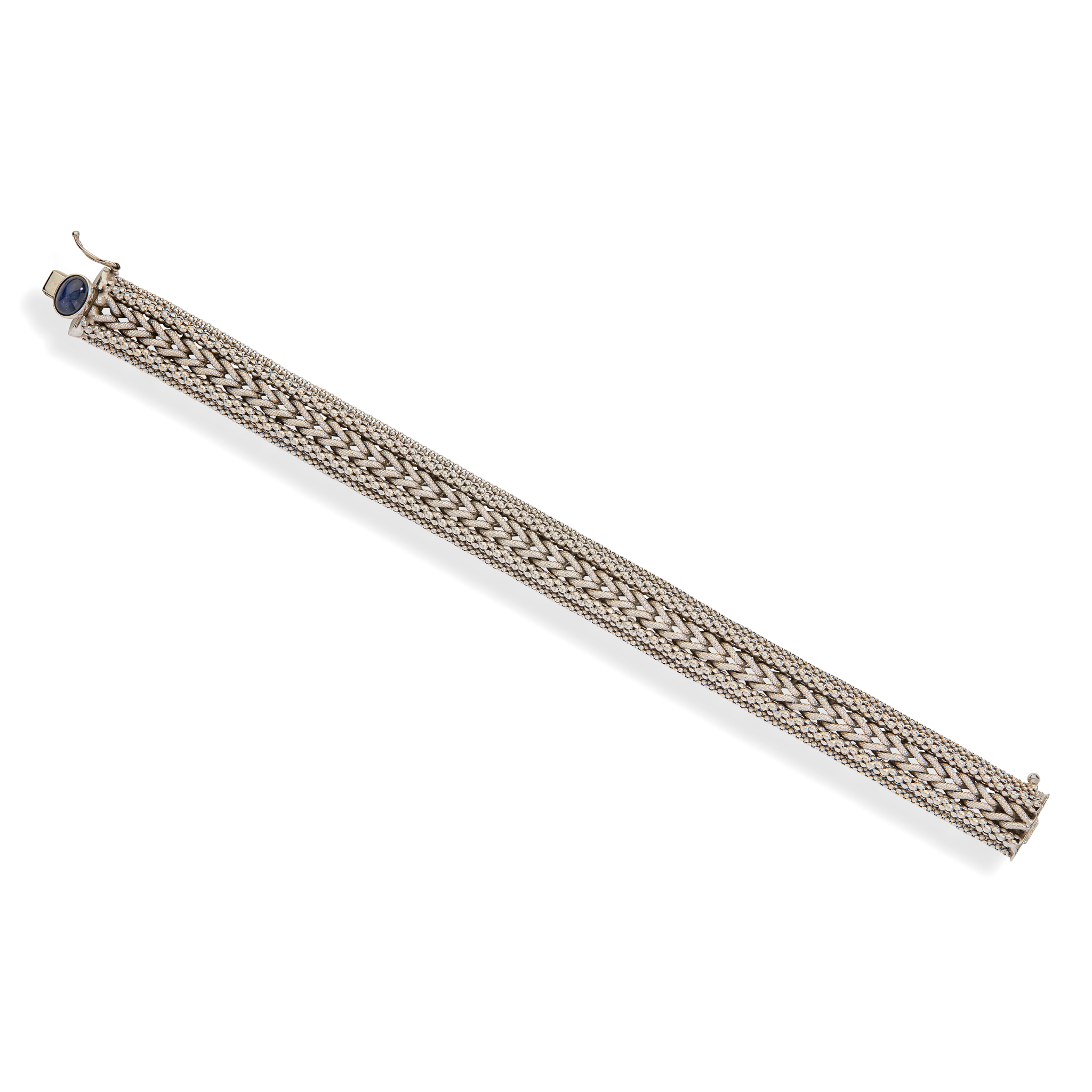 A fancy-link bracelet with sapphire clasp