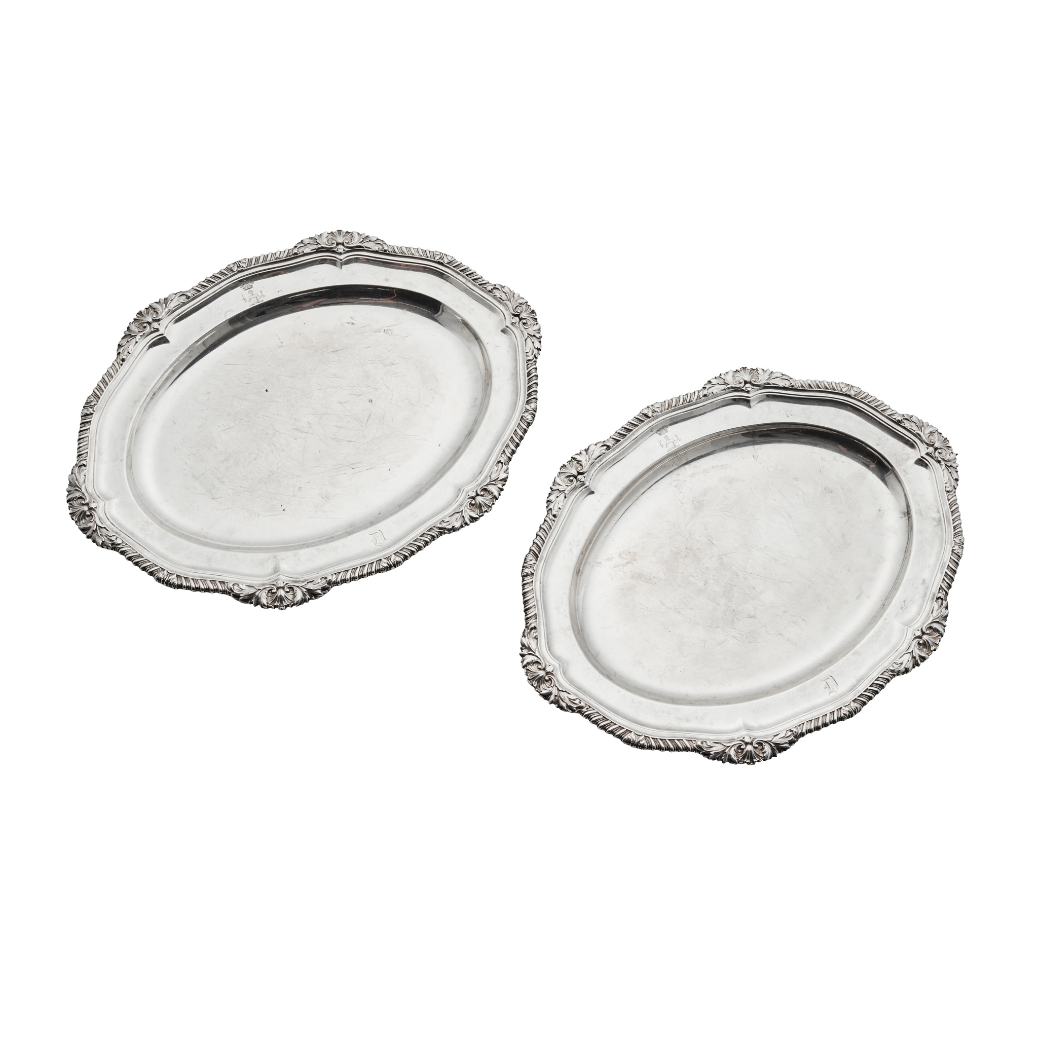 A pair of George IV oval dishes
