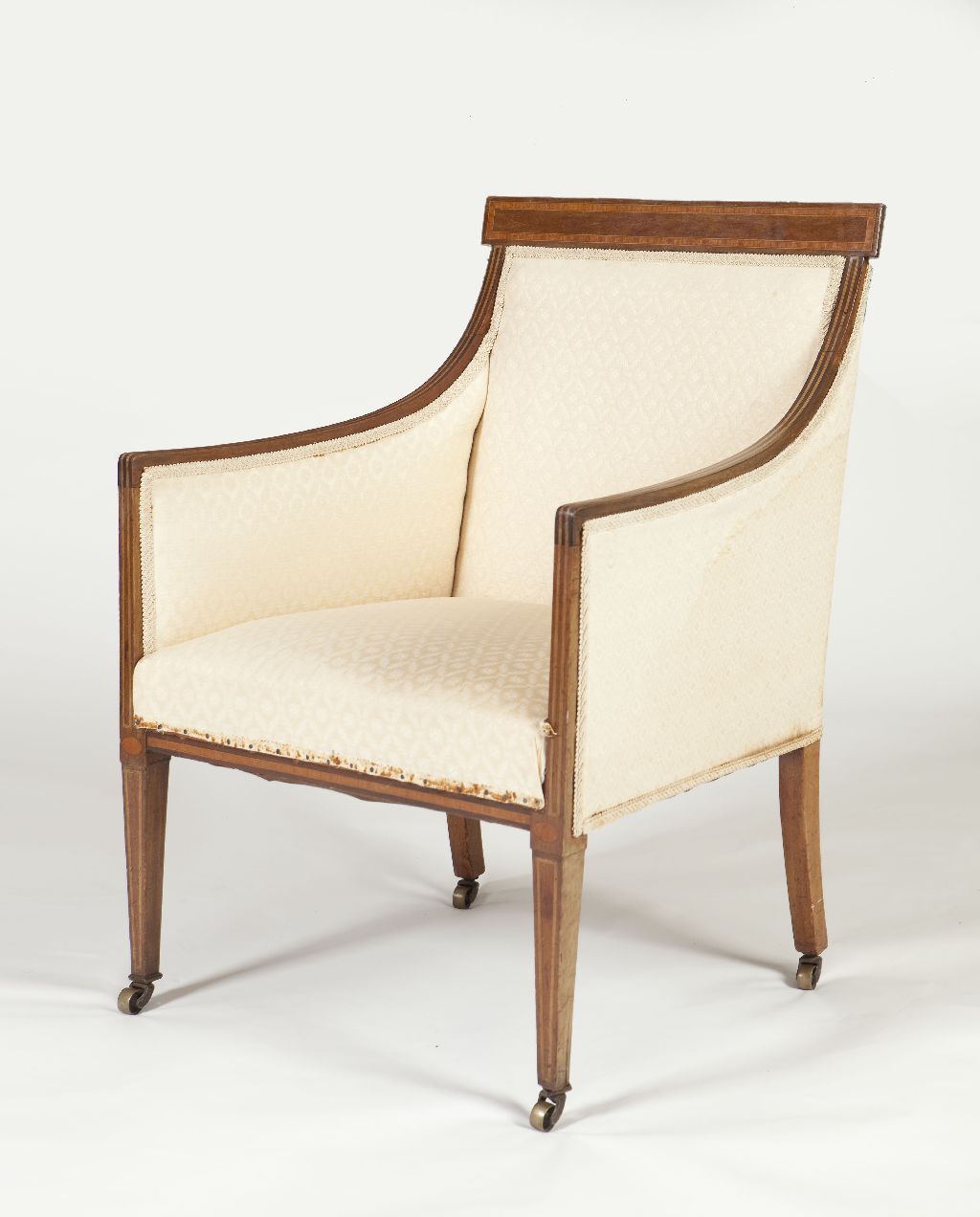 EDWARDIAN MAHOGANY AND INLAID BERGERE