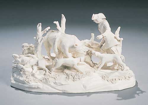 A Nymphenburg white porcelain figure group