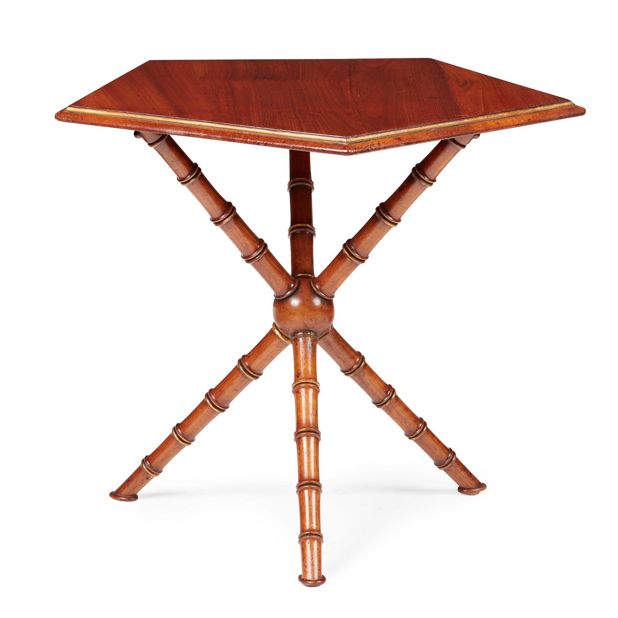 WALNUT AND PARCEL-GILT GYPSY TABLE, HOWARD & SONS