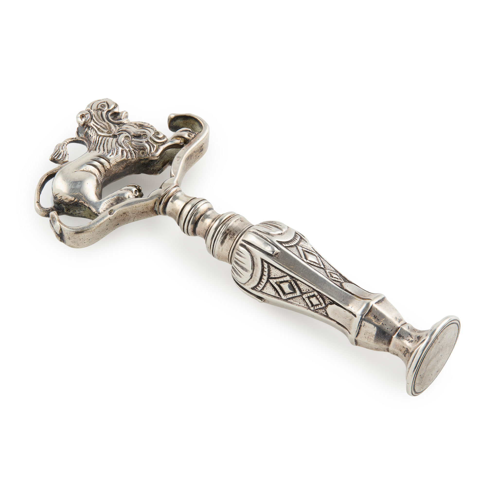 A LATE 19TH CENTURY DUTCH COMBINATION CORKSCREW AND SEAL
