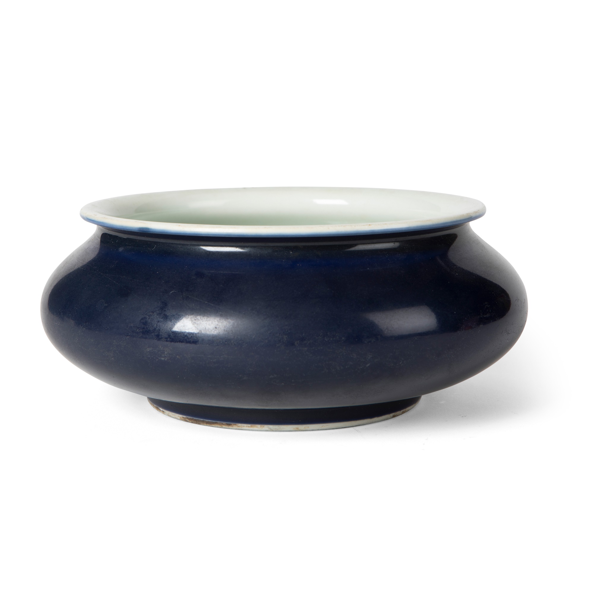 BLUE-GLAZED BRUSH POT