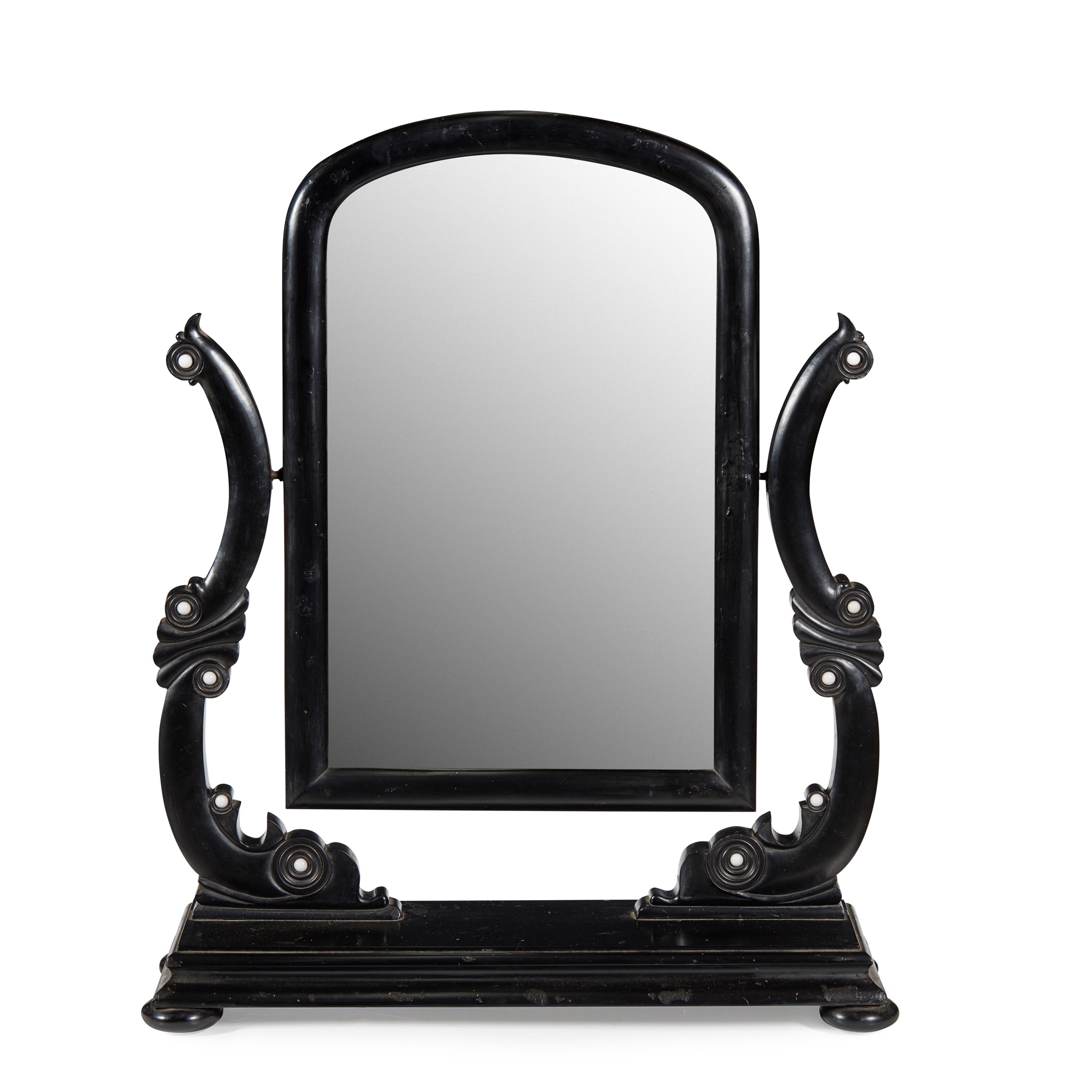 SCOTTISH VICTORIAN CARVED PARROT COAL DRESSING MIRROR