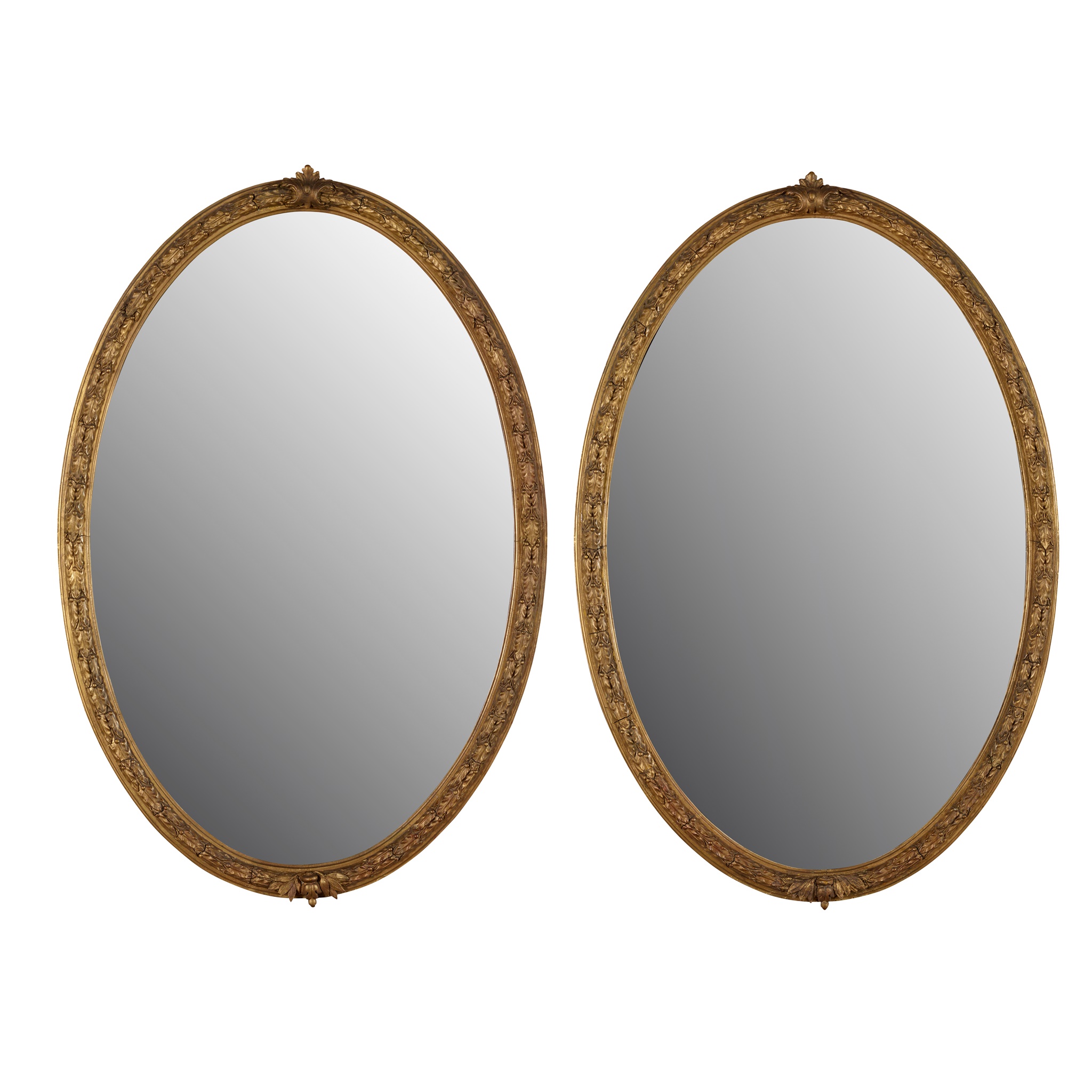 PAIR OF GEORGIAN STYLE GILTWOOD MIRRORS