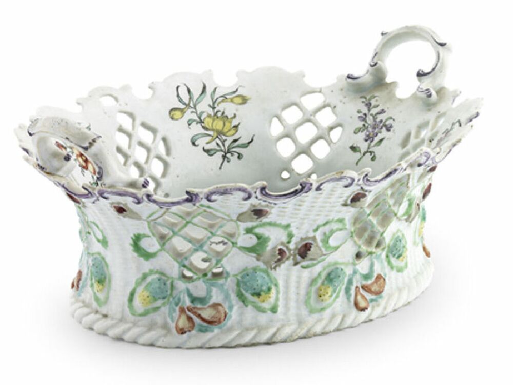 An 18th century Longton Hall basket, circa 1749-60