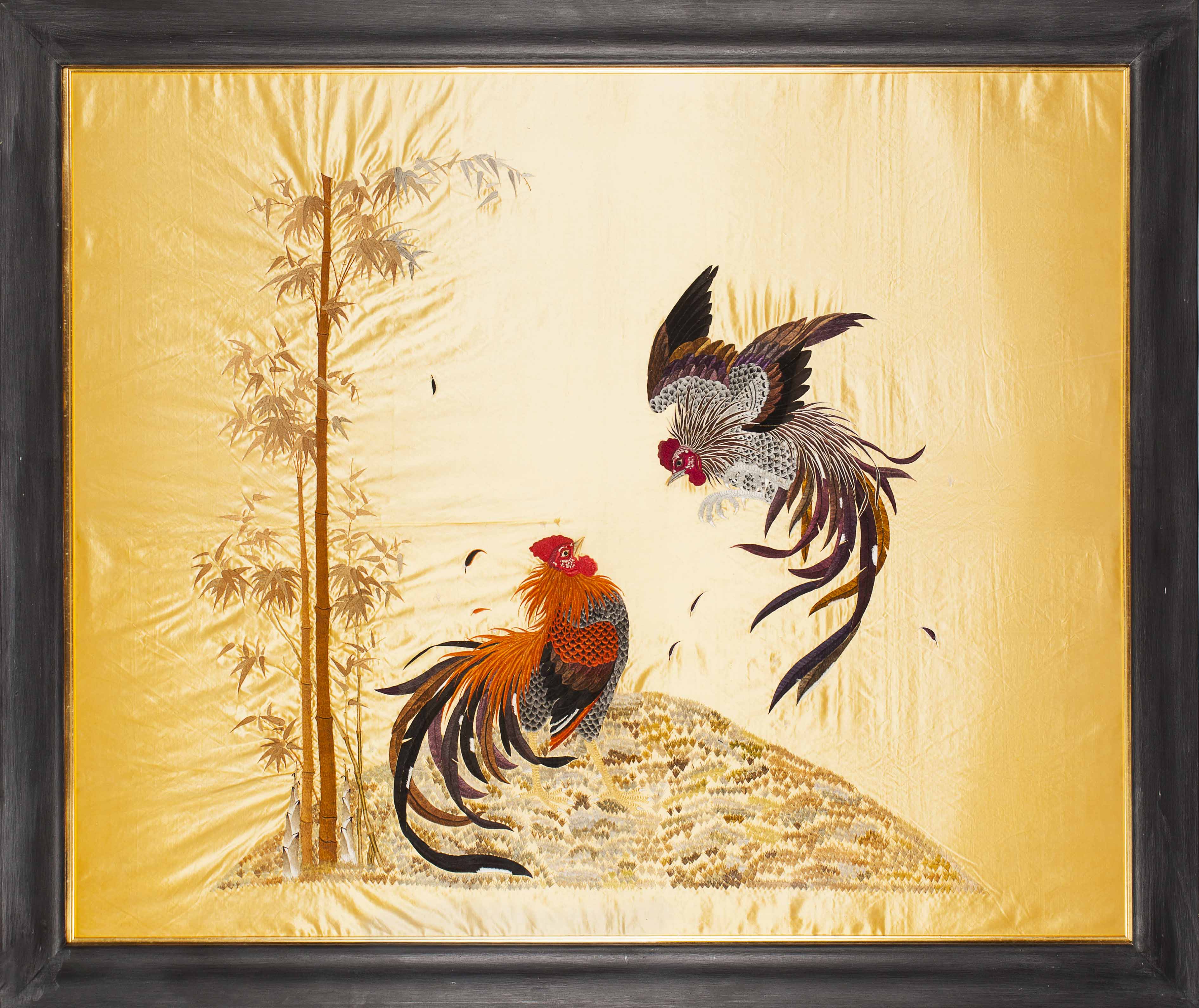 JAPANESE EMBROIDERED SILK PANEL