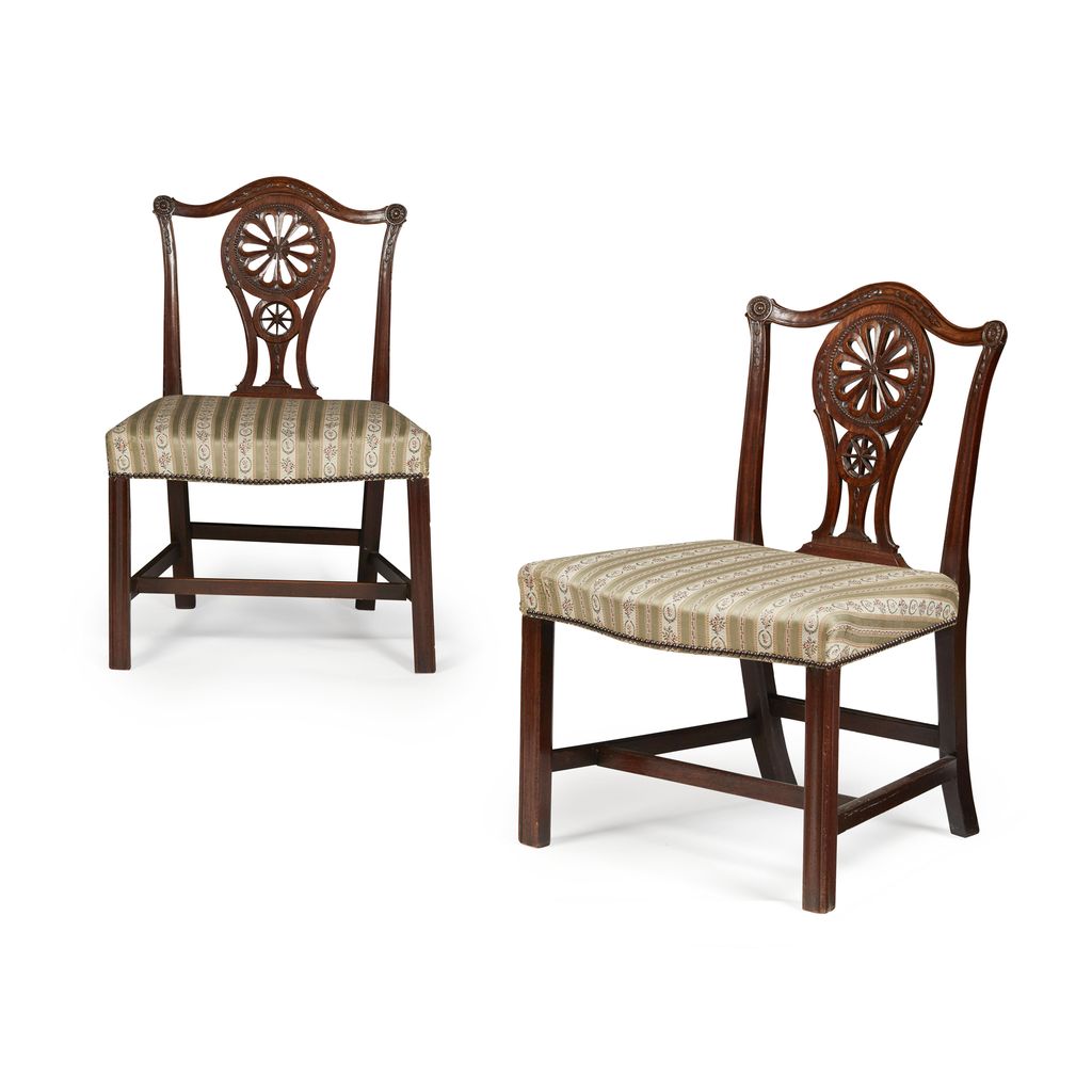 PAIR OF GEORGE III STYLE MAHOGANY SIDE CHAIRS