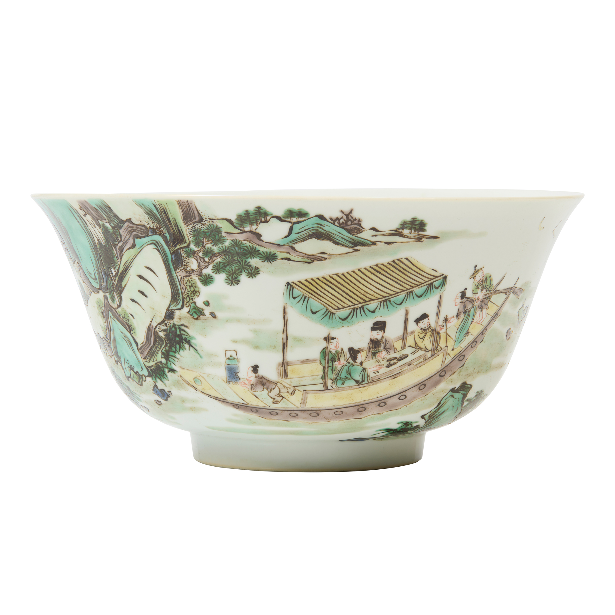 CHINESE FAMILLE VERTE 'RED CLIFF' BOWL