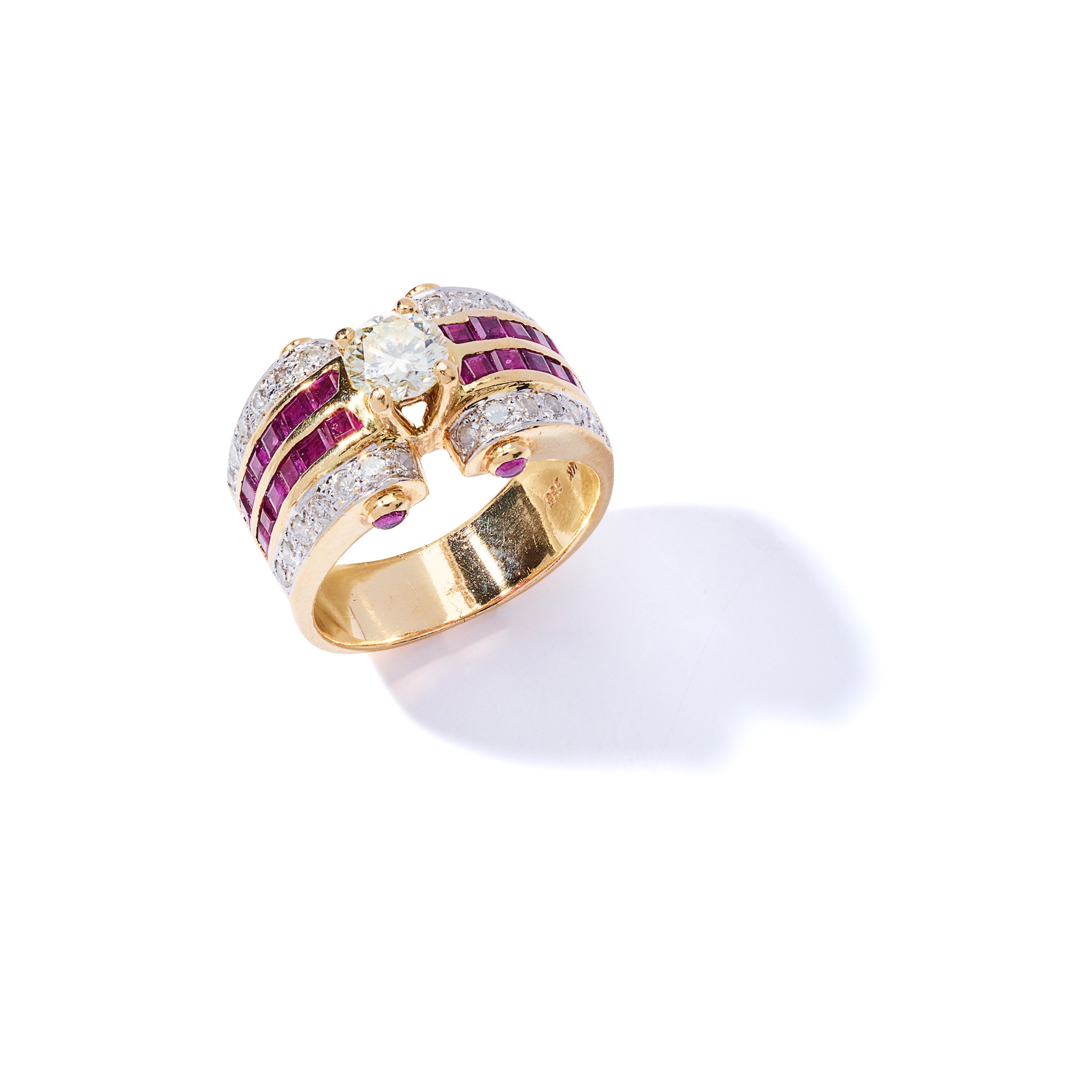 A diamond and ruby dress ring