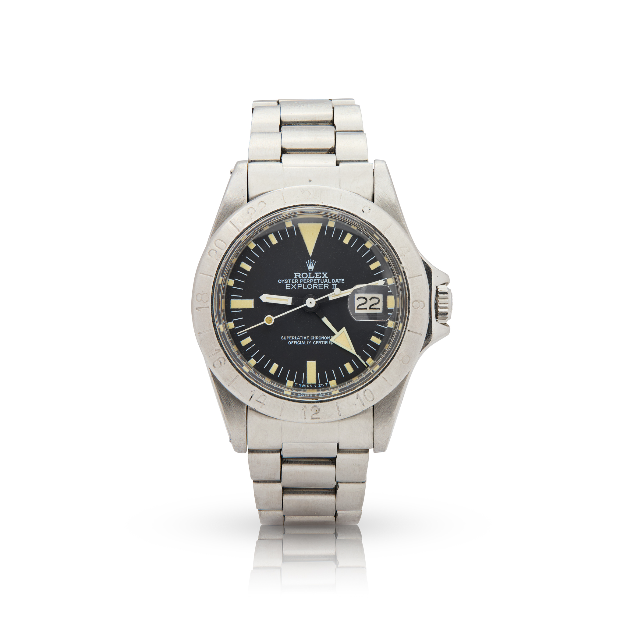 Rolex. An unusual stainless steel automatic wristwatch with 24hr hand