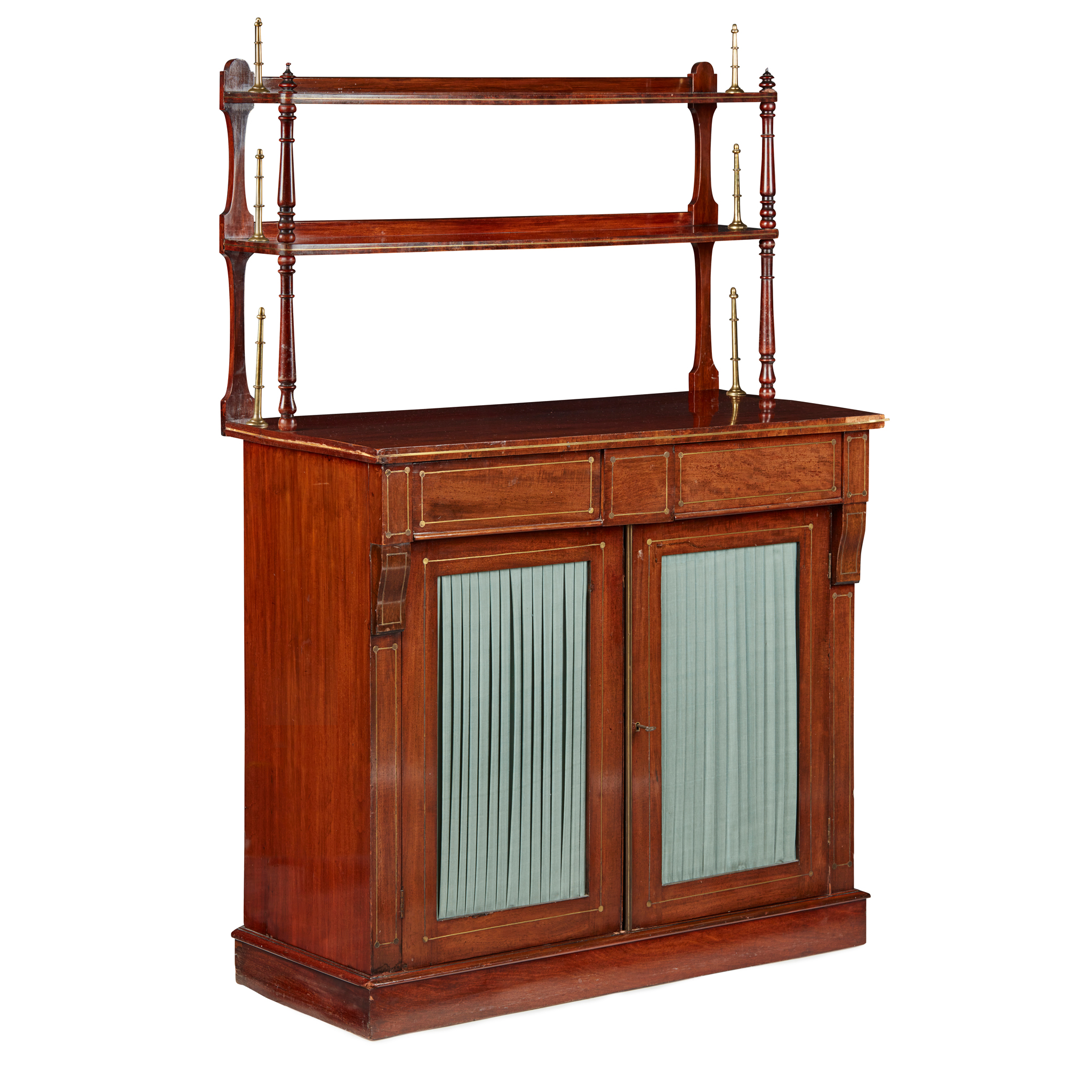 REGENCY MAHOGANY AND BRASS CHIFFONIER