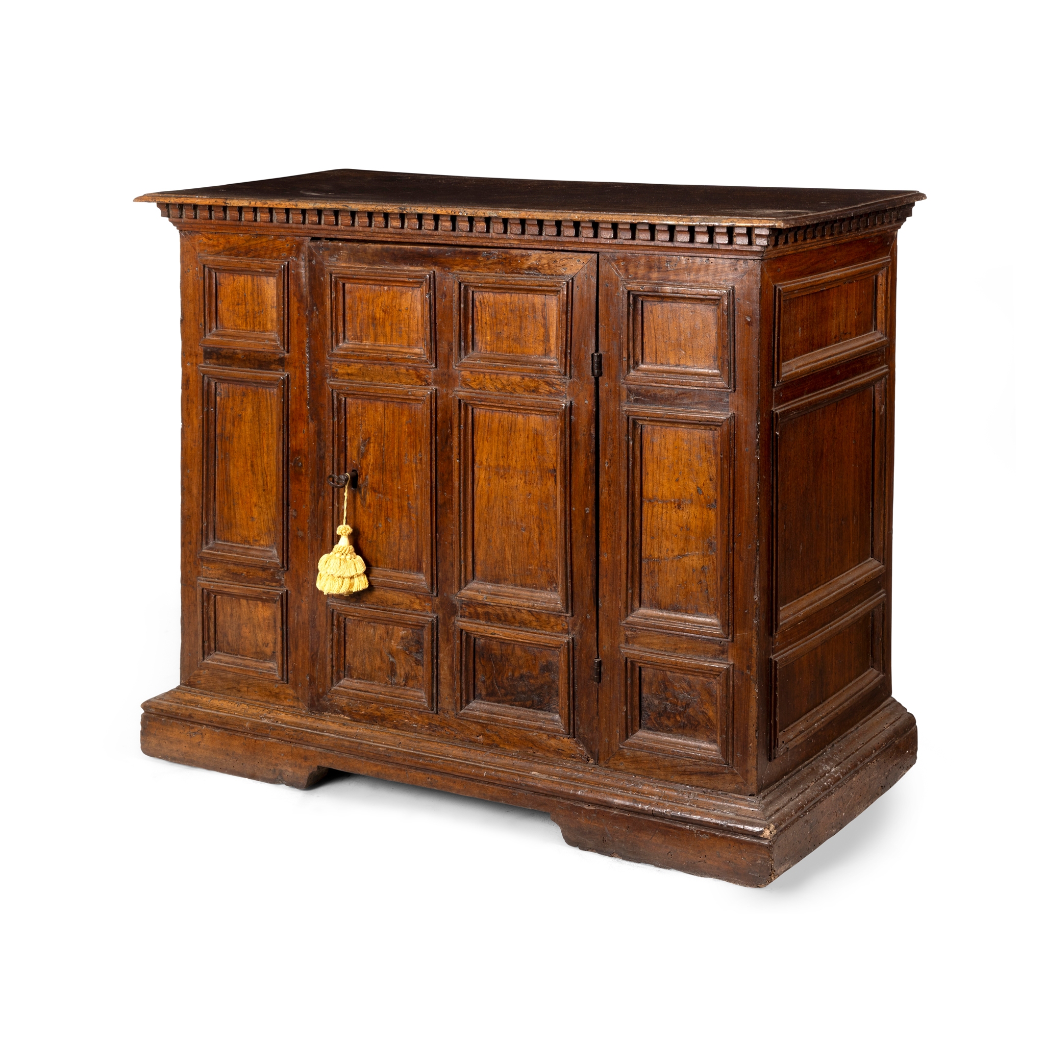 A PANELLED WALNUT CREDENZA