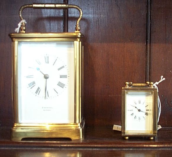 A brass cased carriage clock,