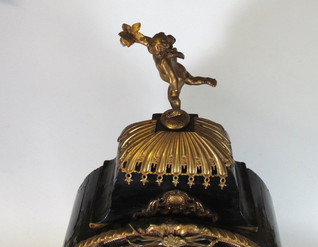 LOUIS XIV EBONISED AND GILT BRONZE MOUNTED BRACKET CLOCK, BY BALTHAZAR MARTINOT, PARIS