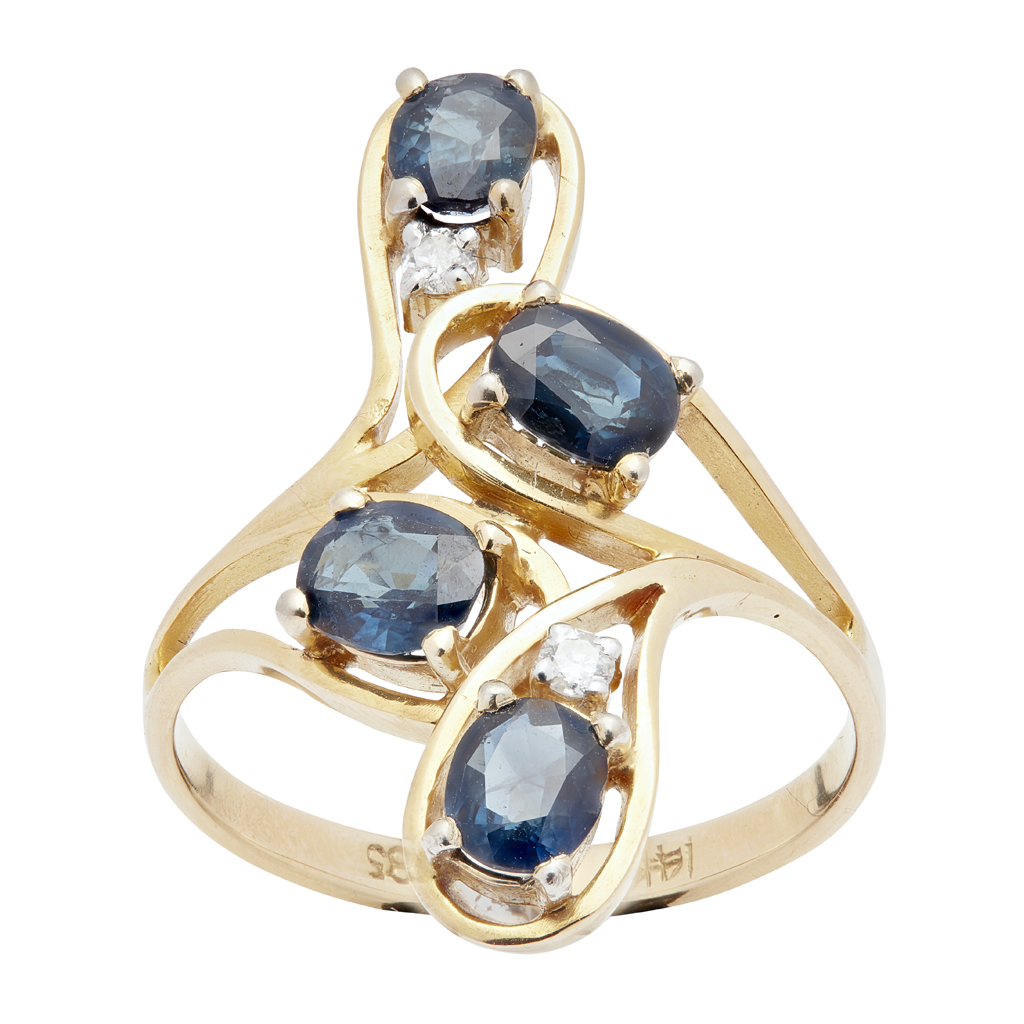 A sapphire and diamond set ring
