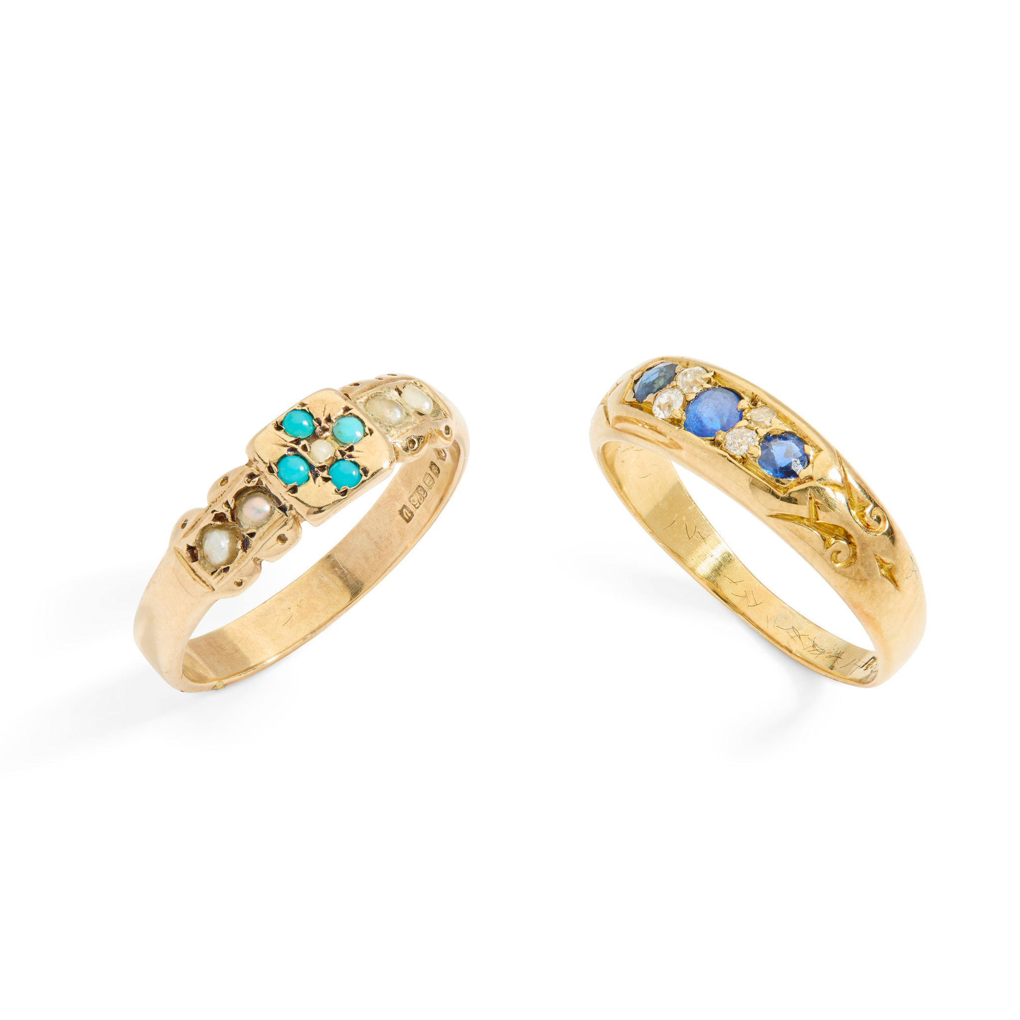 Two gem-set rings