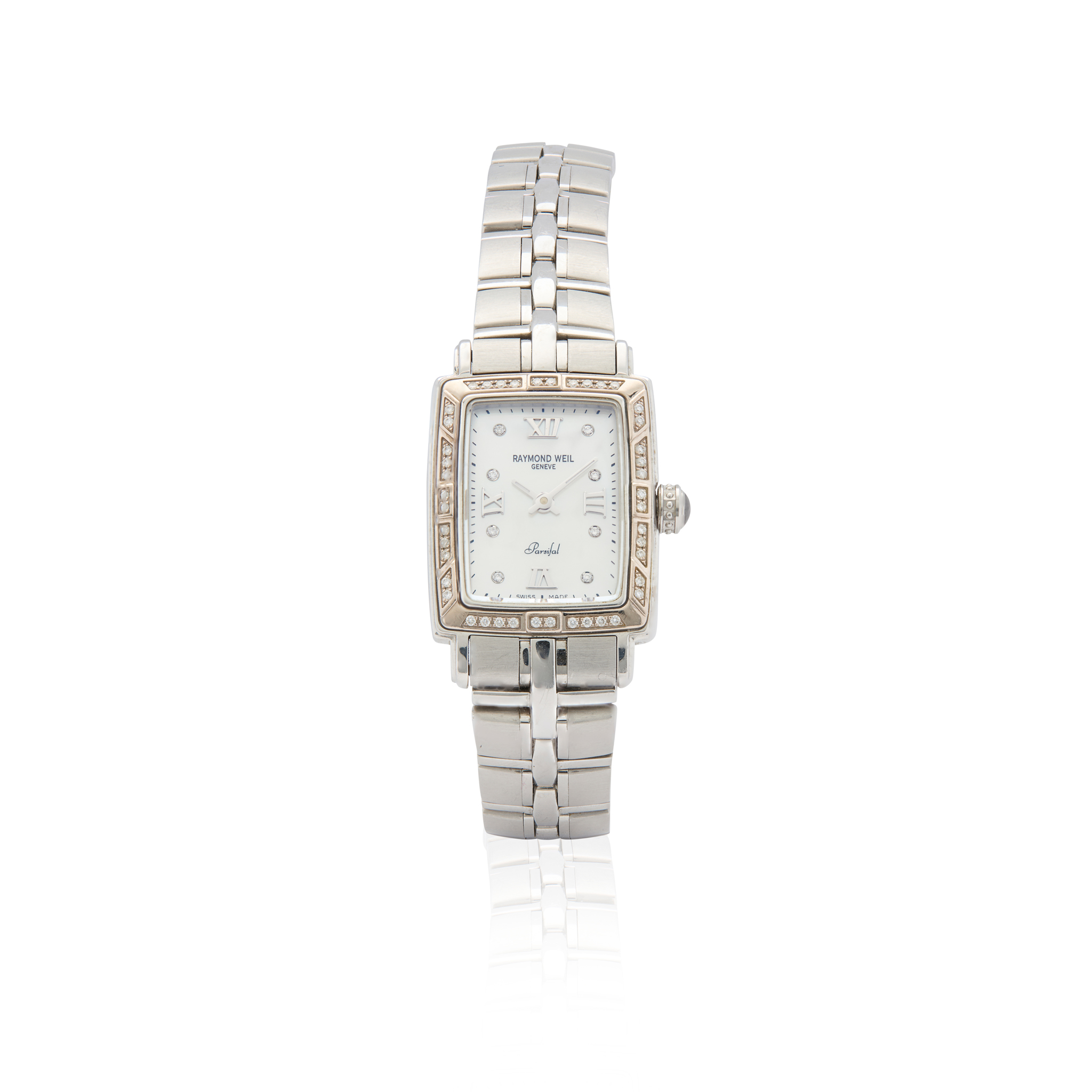 Raymond Weil. A Ladies stainless steel quartz bracelet watch with mother of pearl dial