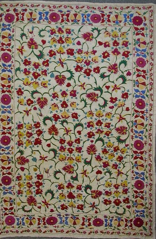 An Uzbekistan silk suzani,