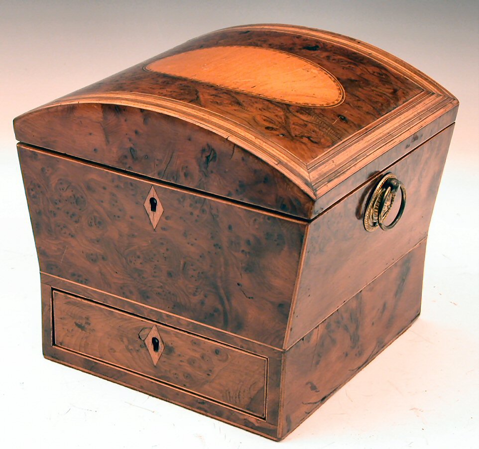 A Regency yew wood box