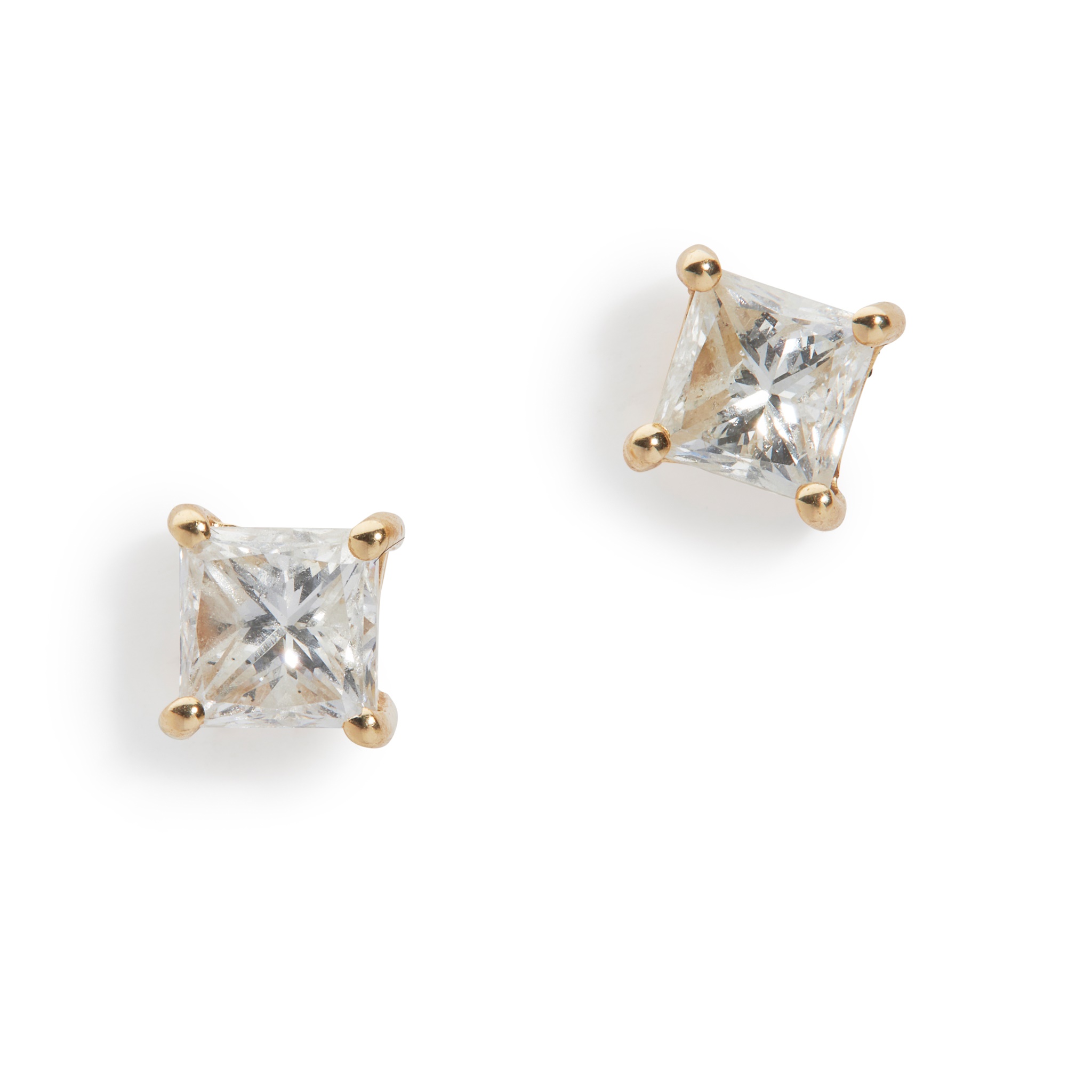 A pair of 18ct gold diamond stud earrings