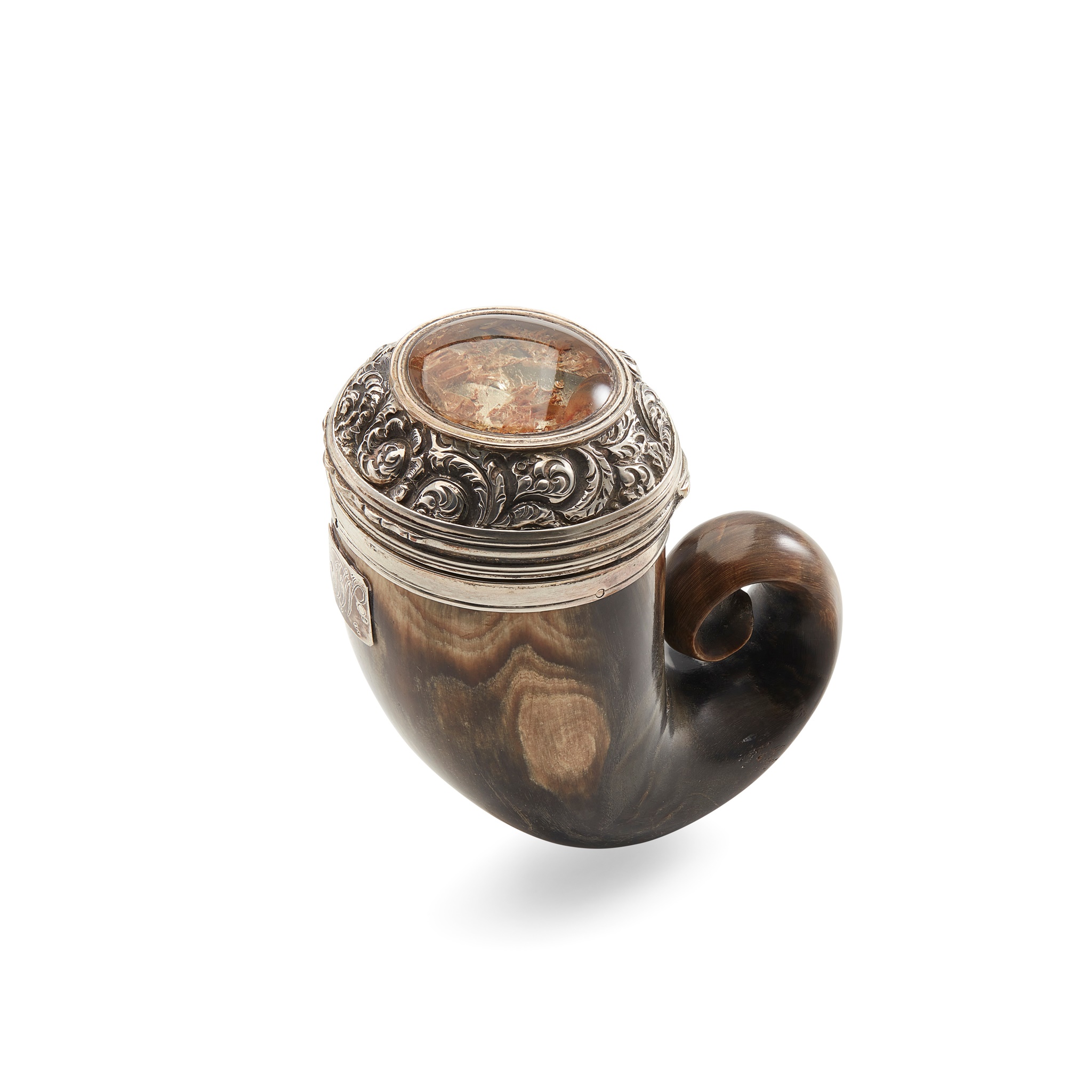 A CURLY HORN SNUFF MULL