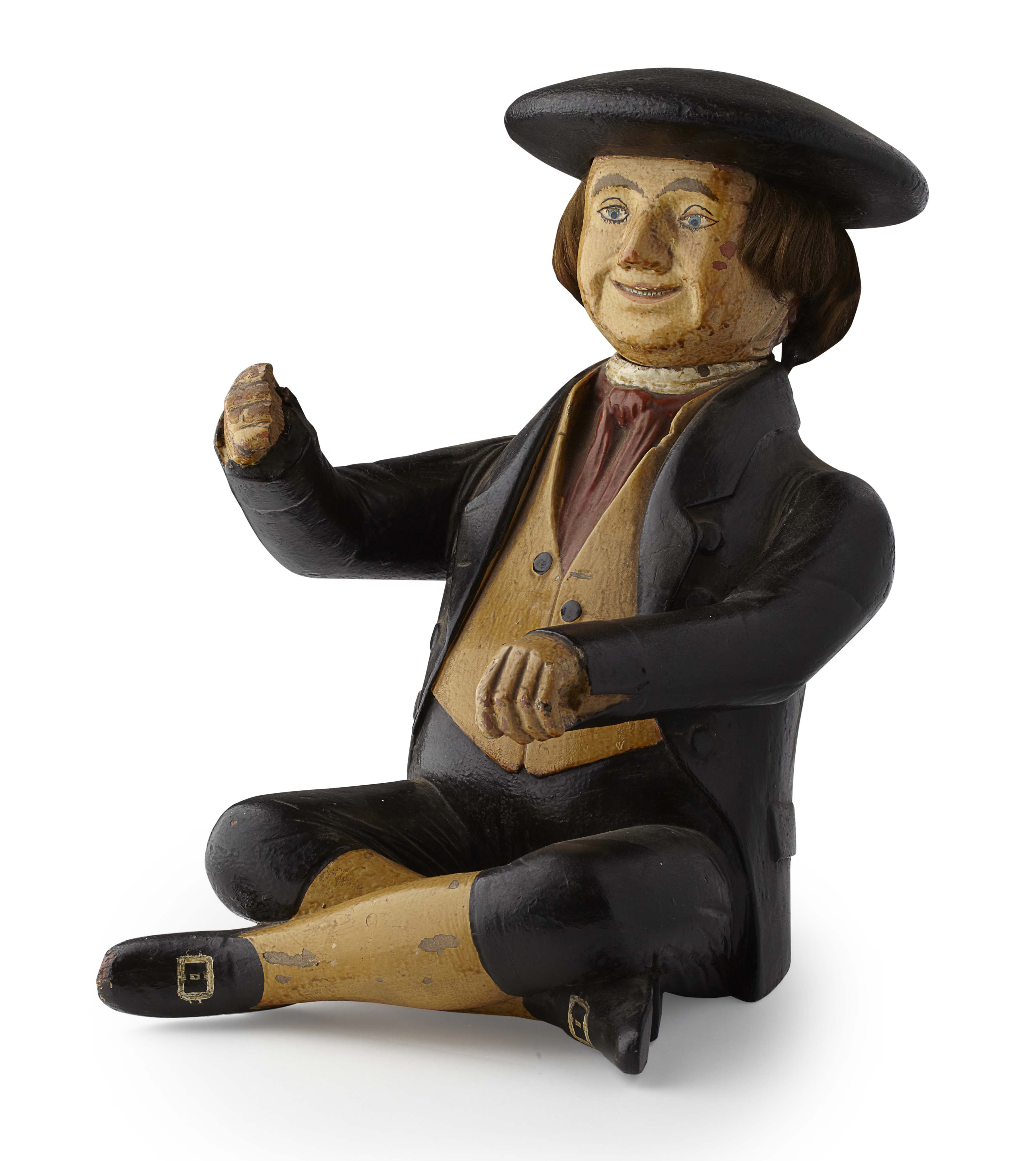 A SCOTTISH CARVED AND PAINTED WOODEN TOBACCO ADVERTISING FIGURE