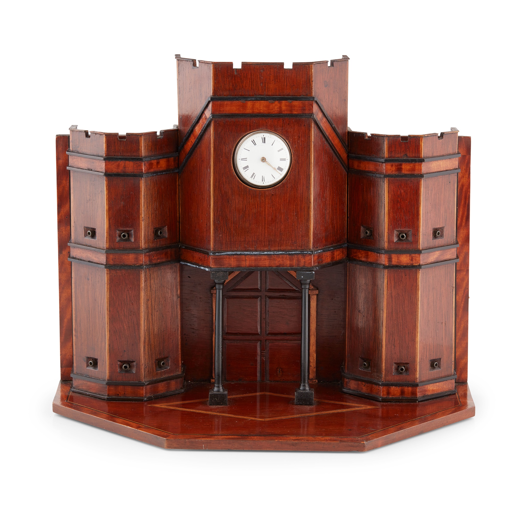 REGENCY MAHOGANY, SATINWOOD AND EBONY WATCH STAND