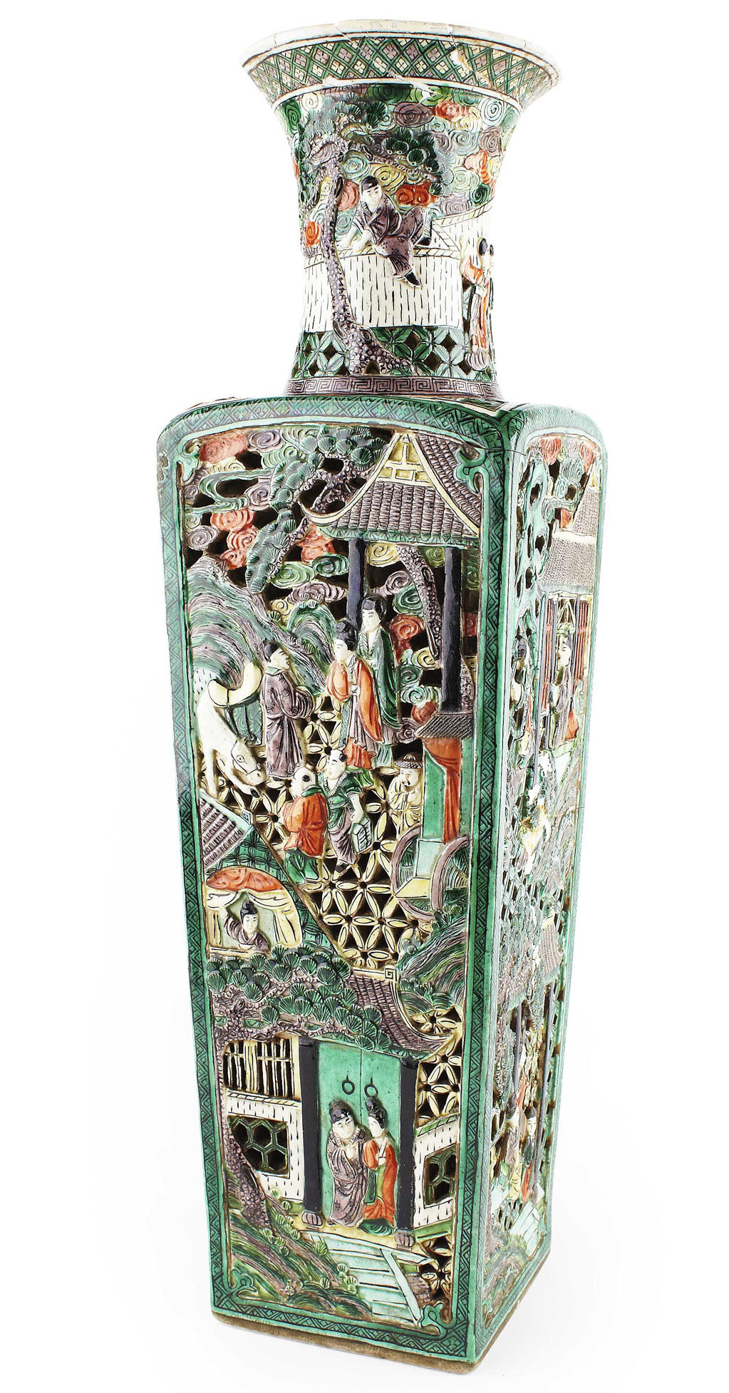 CHINESE SQUARE TAPERING VASE