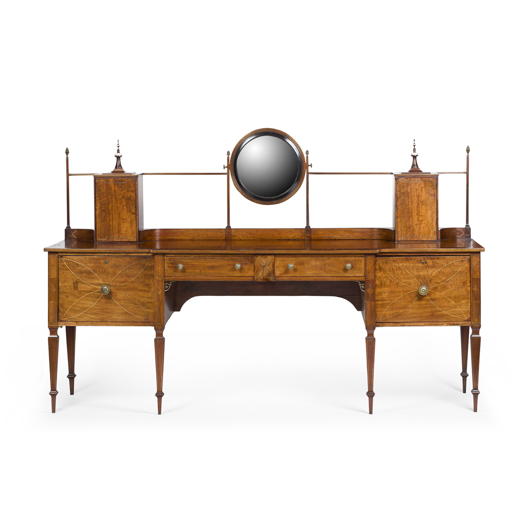 REGENCY MAHOGANY AND BRASS INLAID SIDEBOARD