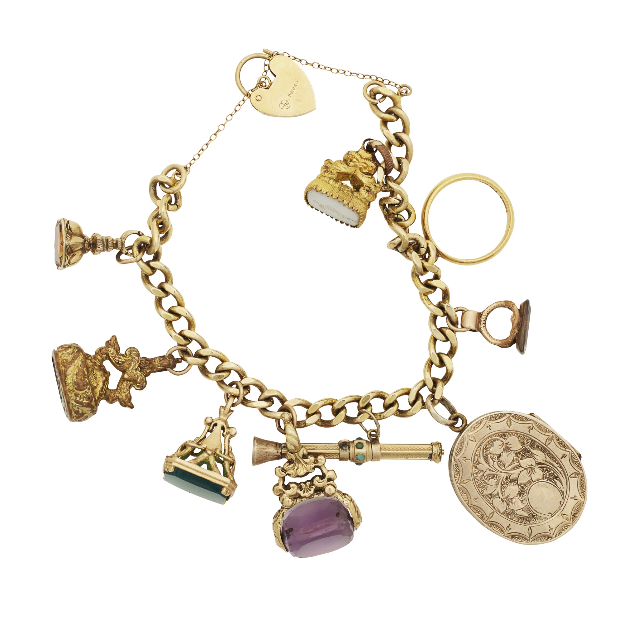 A 9ct gold charm bracelet