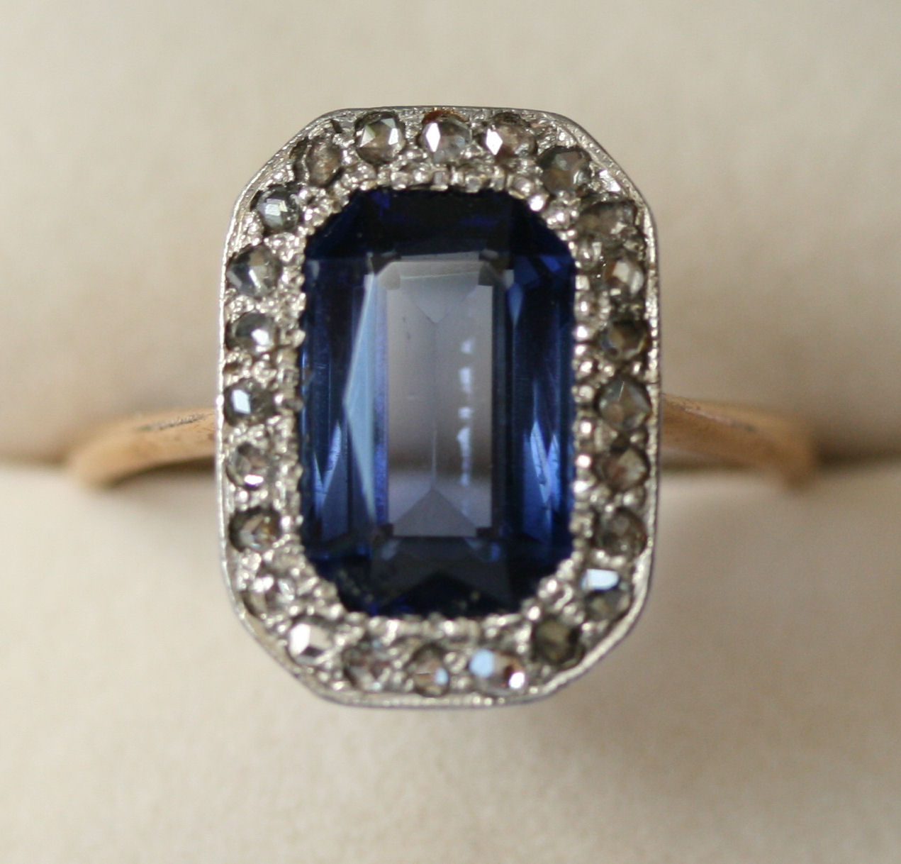 A 1940's sapphire and diamond ring