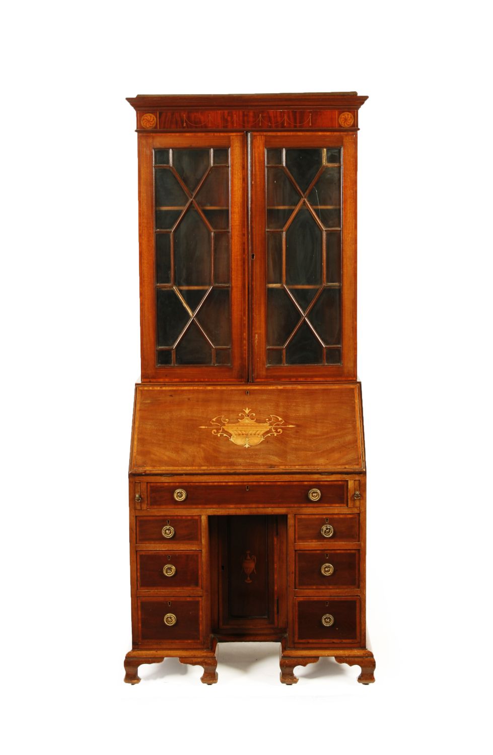 EDWARDIAN MAHOGANY BUREAU BOOKCASE