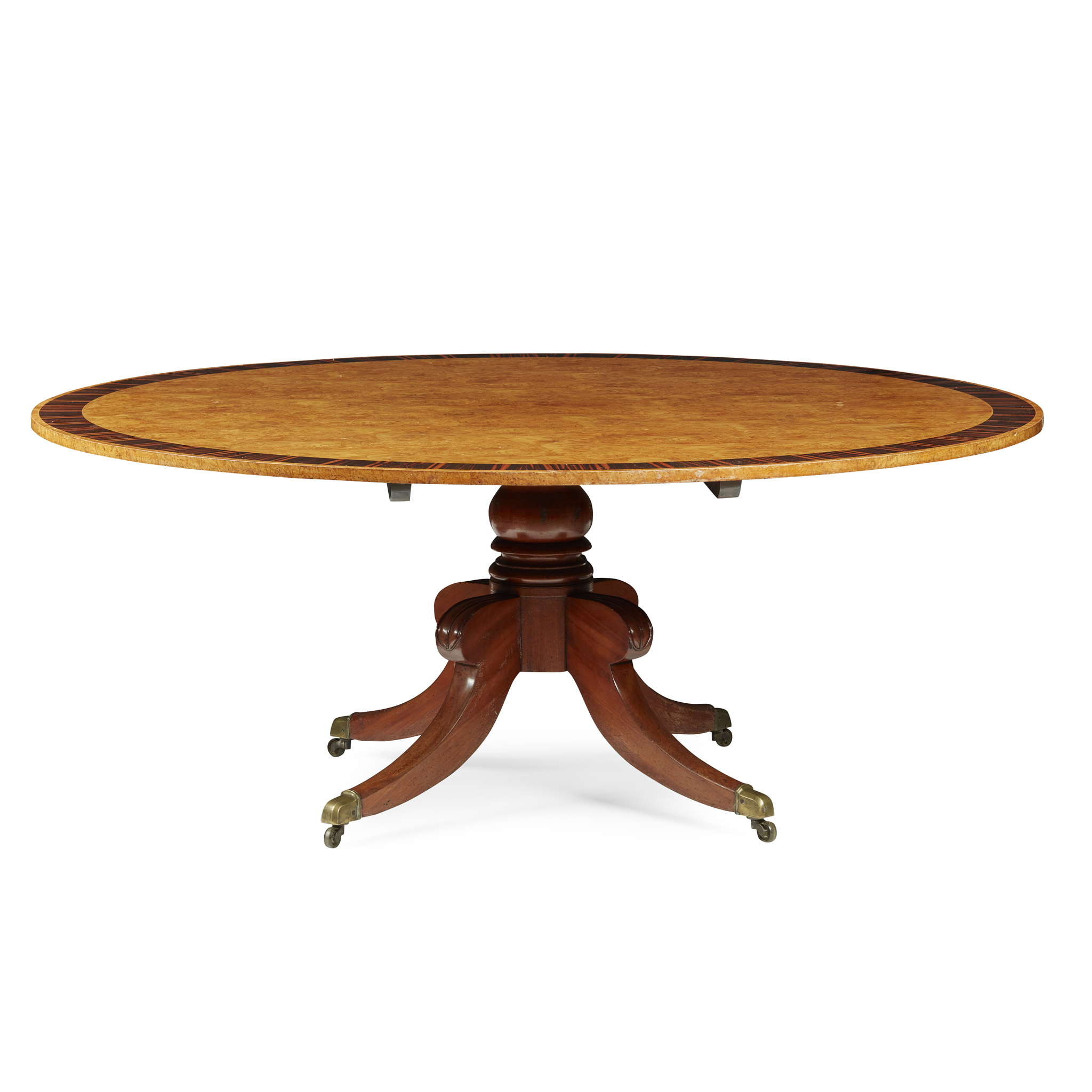 REGENCY POLLARD OAK AND COROMANDEL CENTRE TABLE, BY WILLIAM TURNER & SON, LIVERPOOL