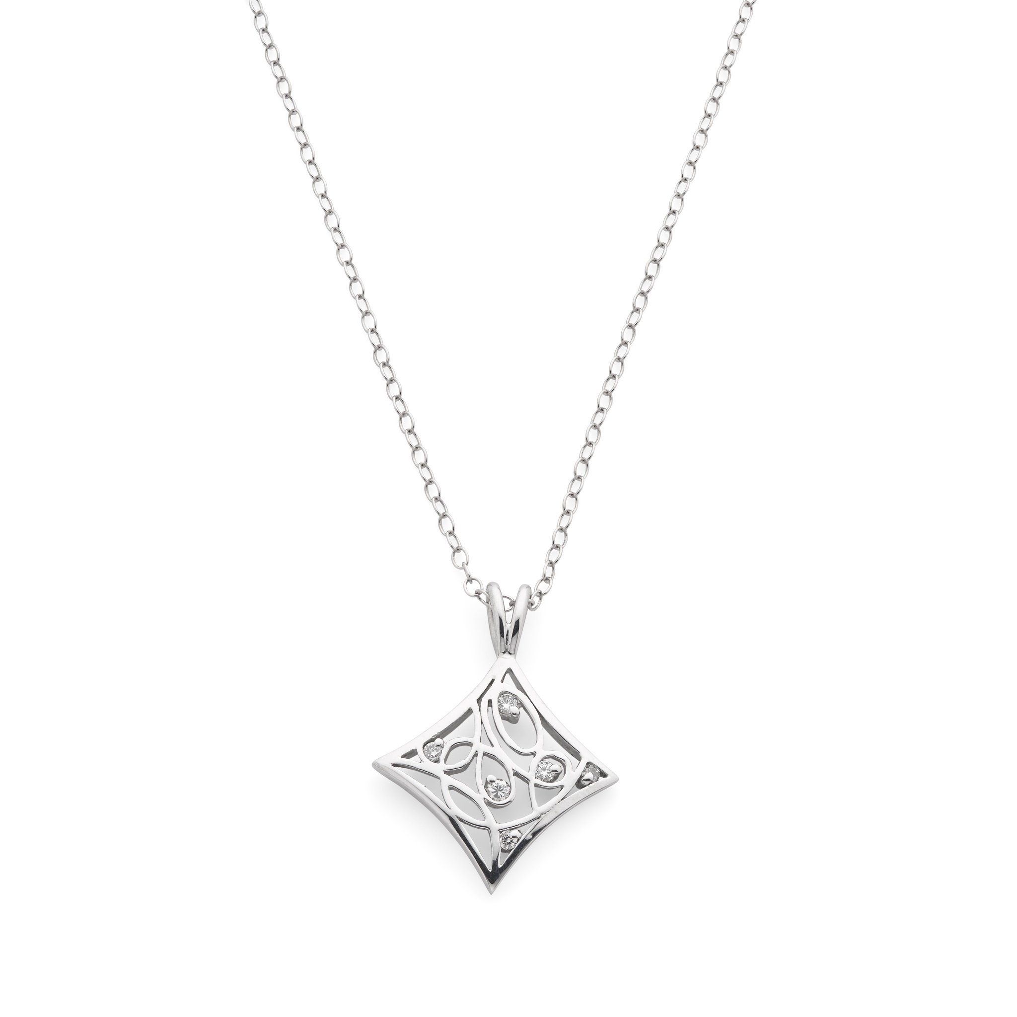 A diamond pendant necklace