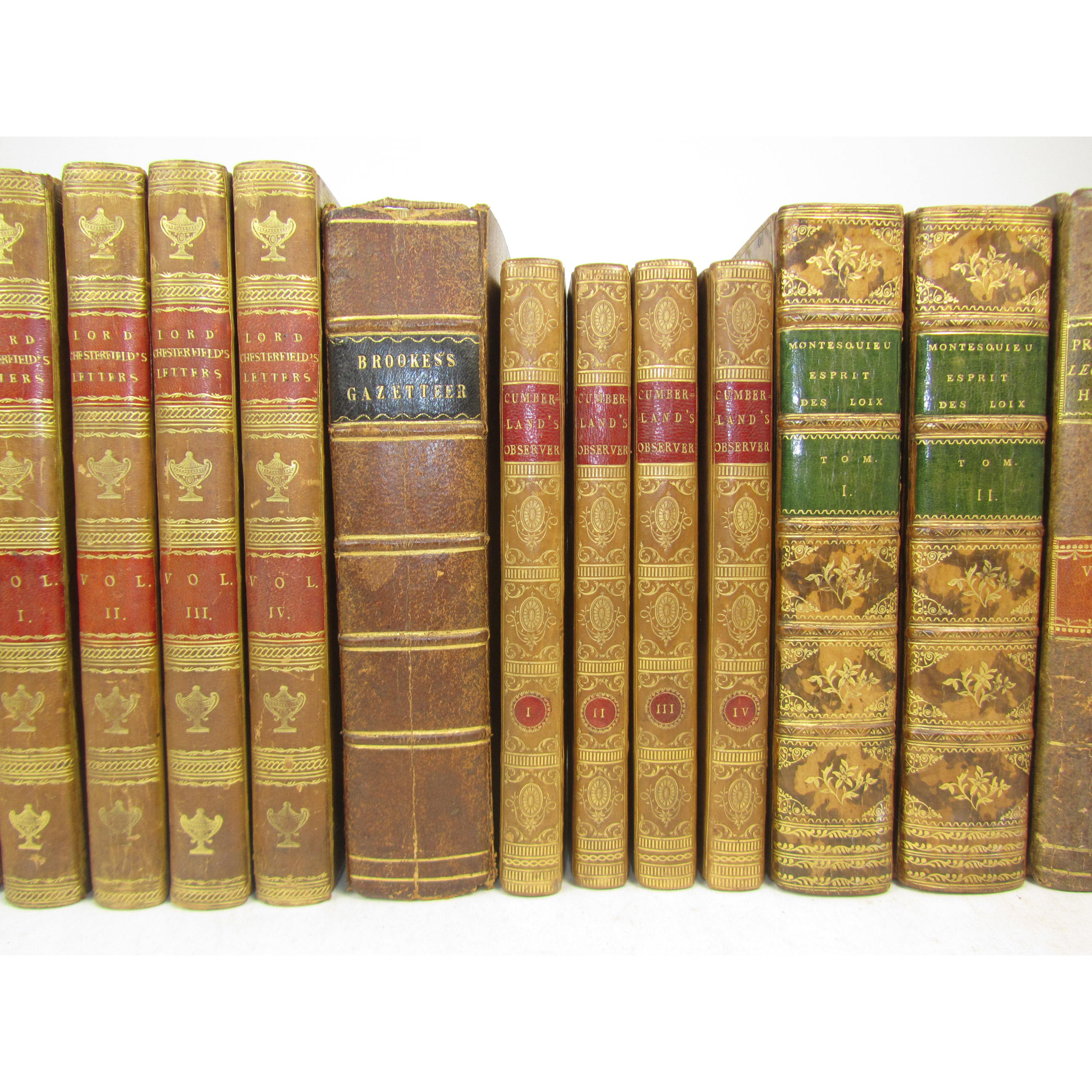19 leather bound volumes including Chesterfield, Lord